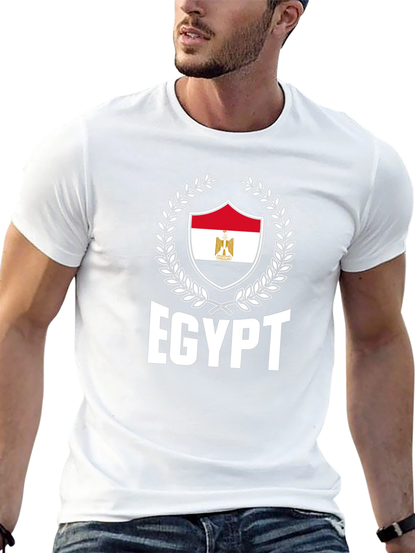 Egypt Flag Shield Graphic T-Shirt - Patriotic Pride