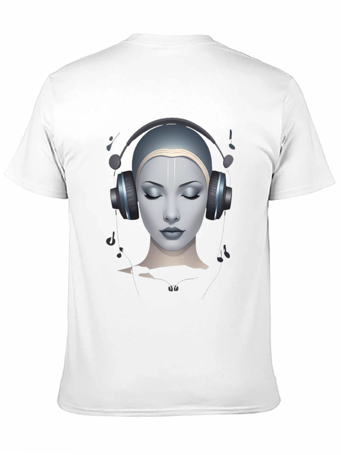 Headphone Girl Black T-Shirt