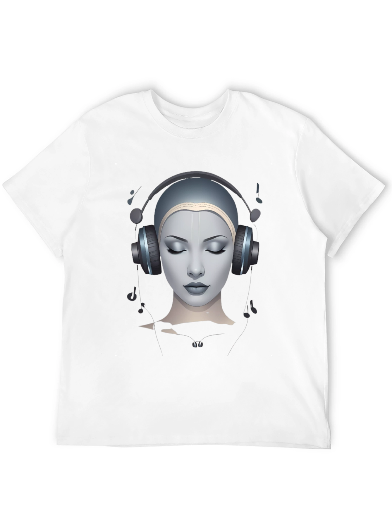 Headphone Girl Black T-Shirt