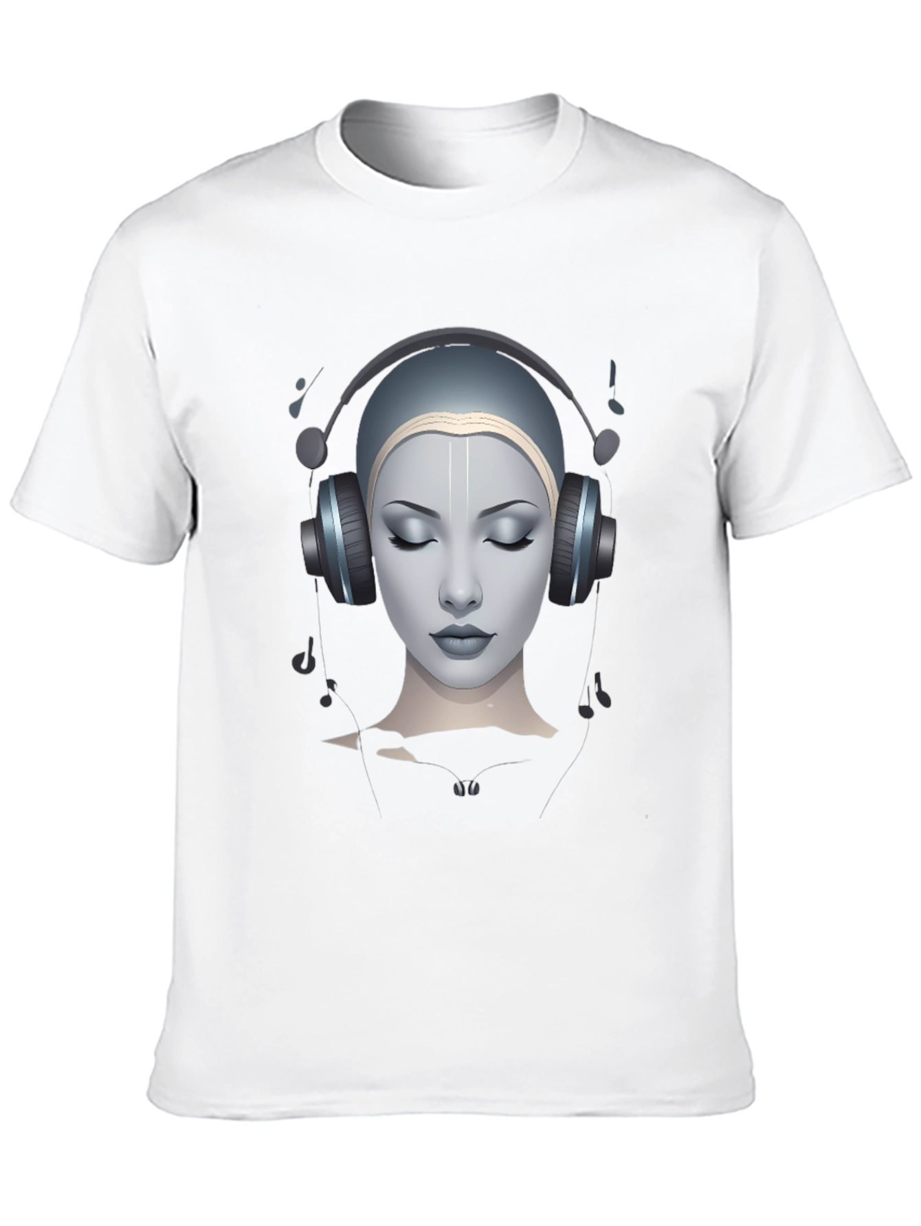 Headphone Girl Black T-Shirt