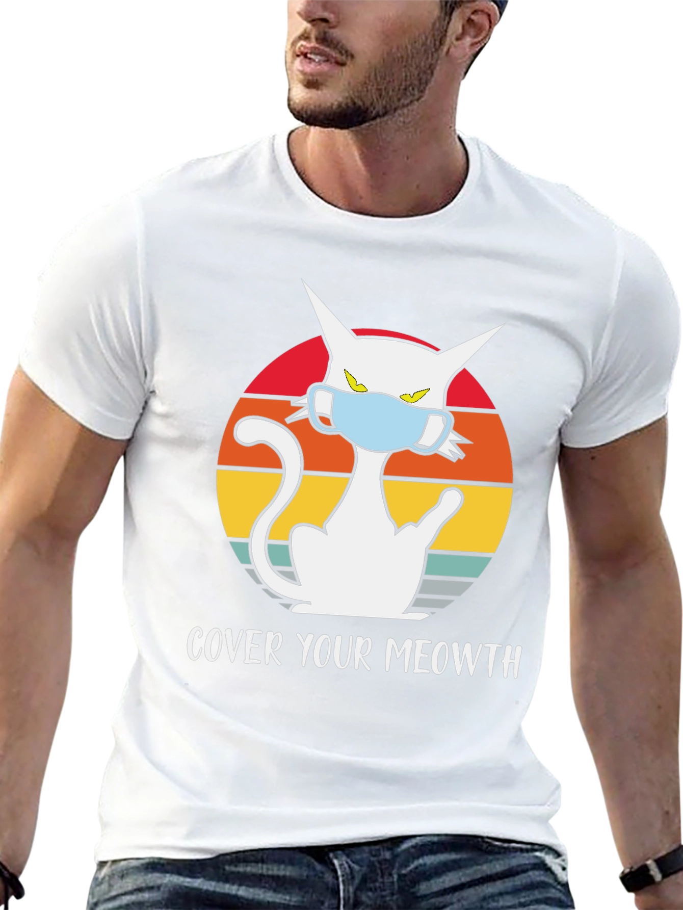 Cover Your Meowth T-Shirt - Cat Mask Graphic Tee