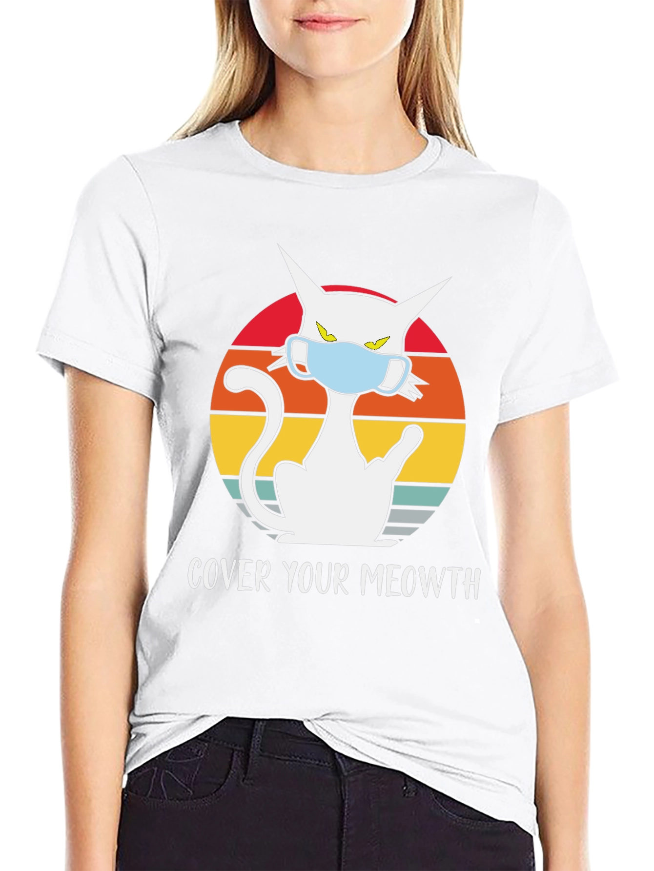 Cover Your Meowth T-Shirt - Cat Mask Graphic Tee