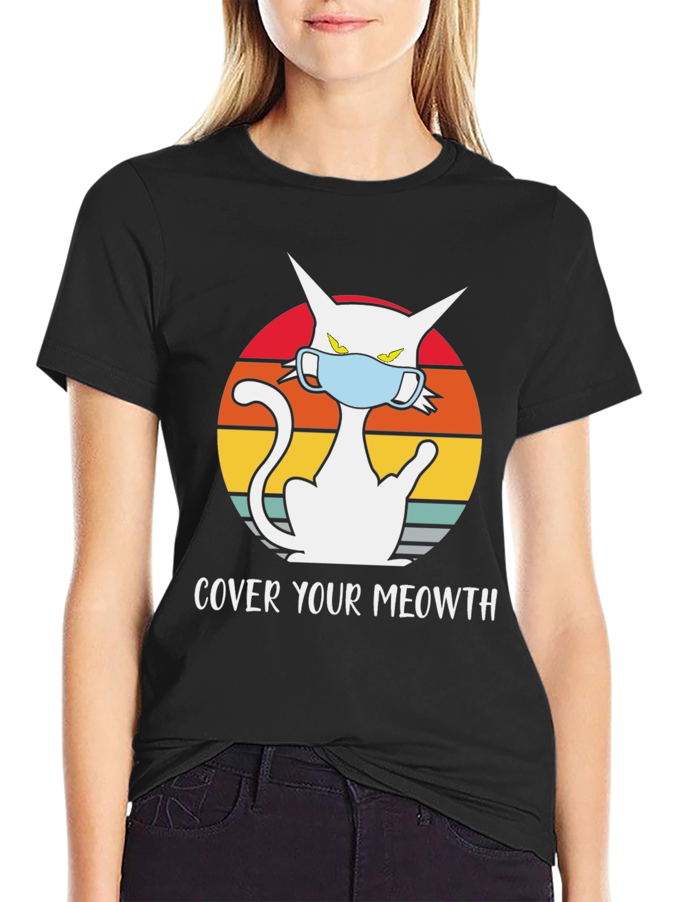 Cover Your Meowth T-Shirt - Cat Mask Graphic Tee
