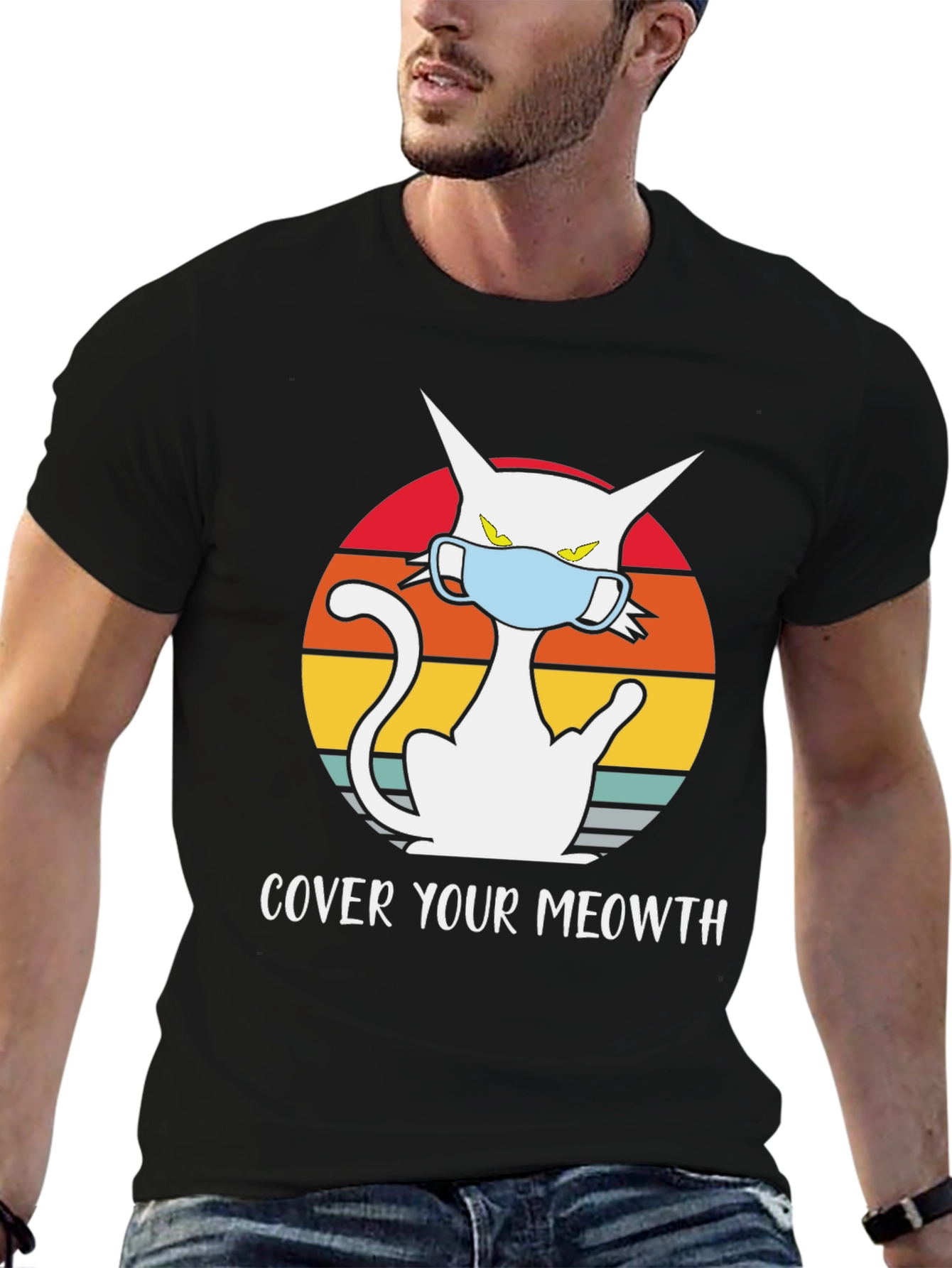 Cover Your Meowth T-Shirt - Cat Mask Graphic Tee