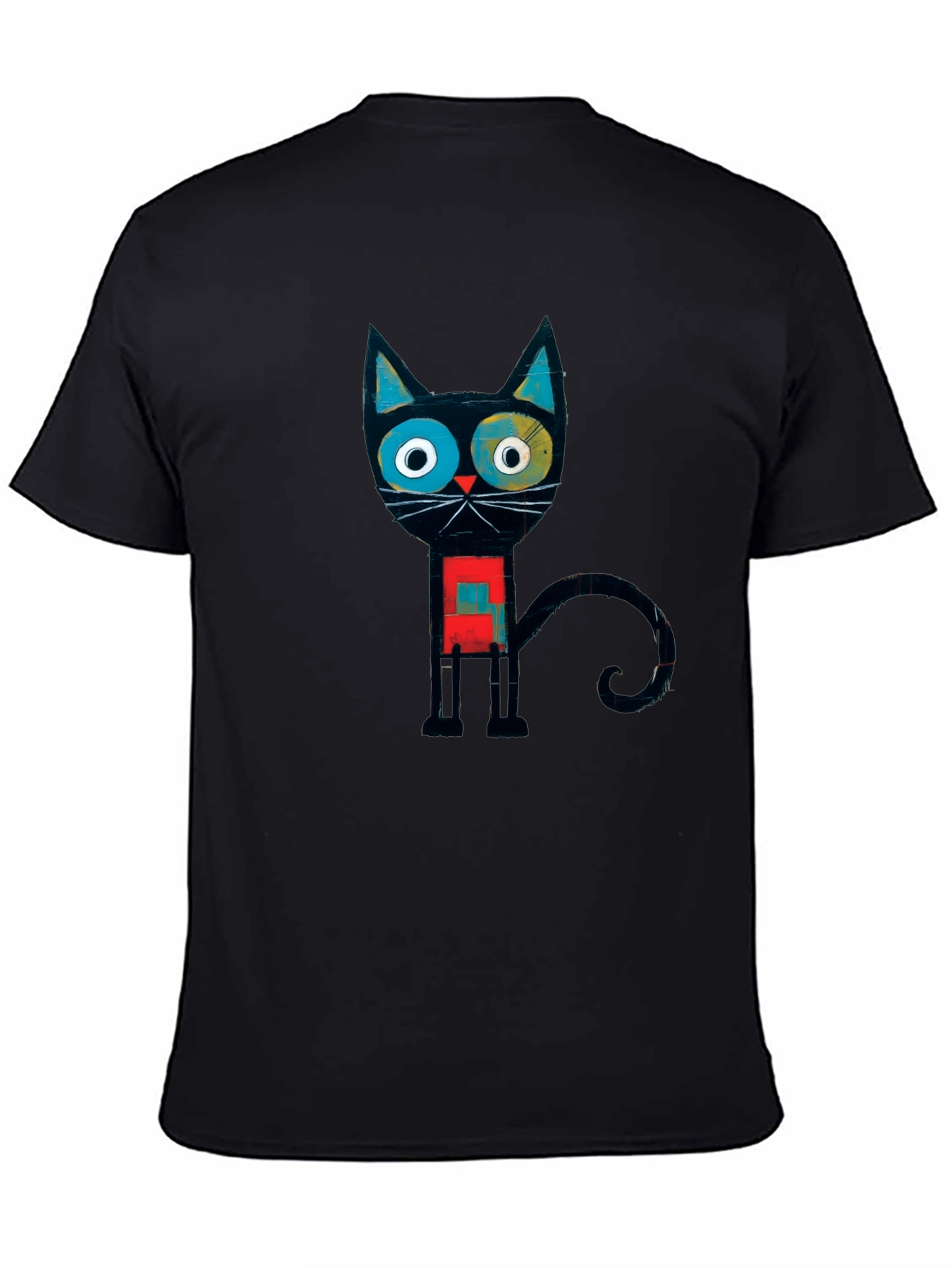 Abstract Geometric Cat Graphic Tee