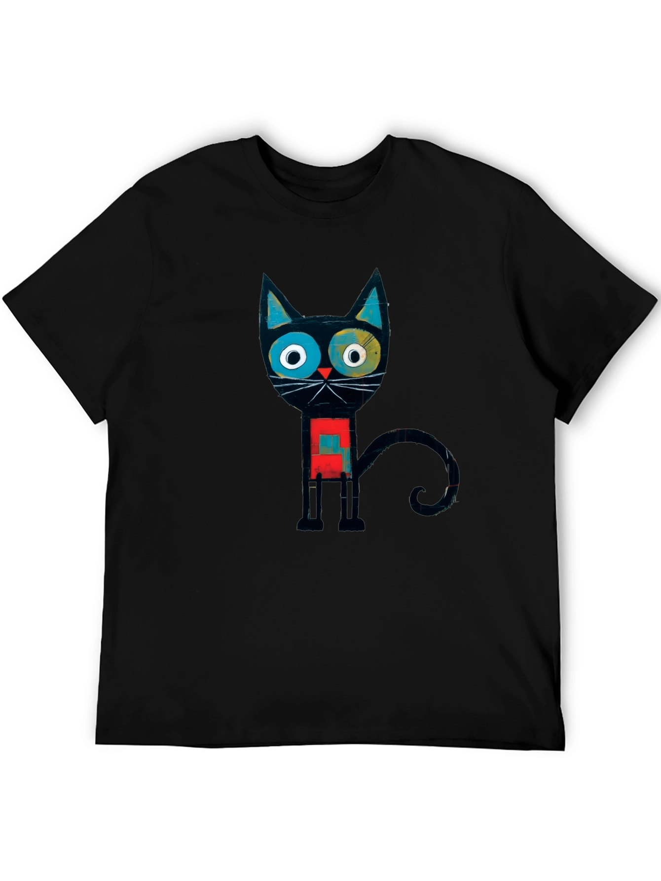 Abstract Geometric Cat Graphic Tee