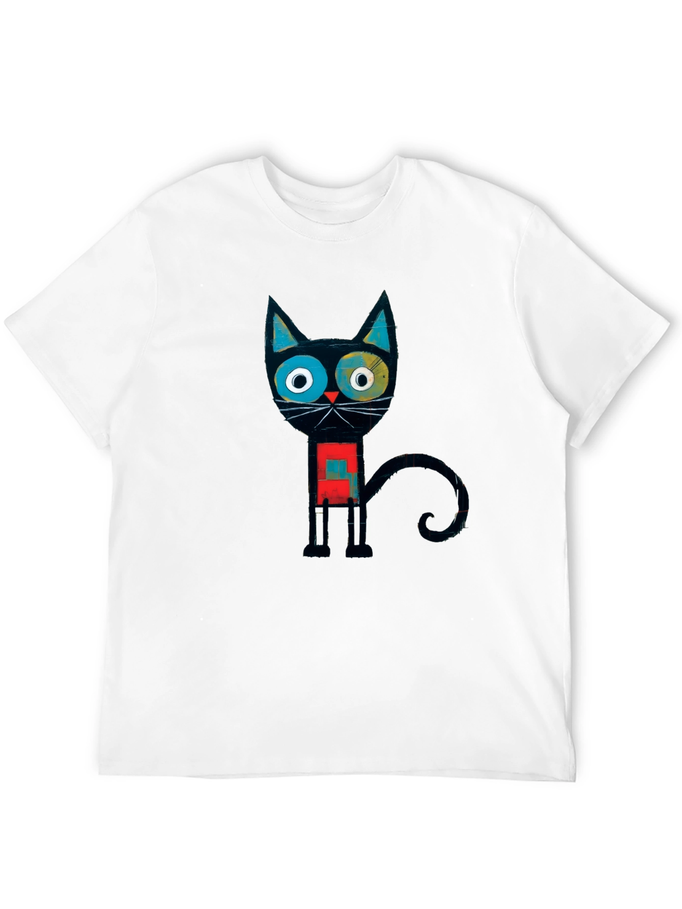Abstract Geometric Cat Graphic Tee