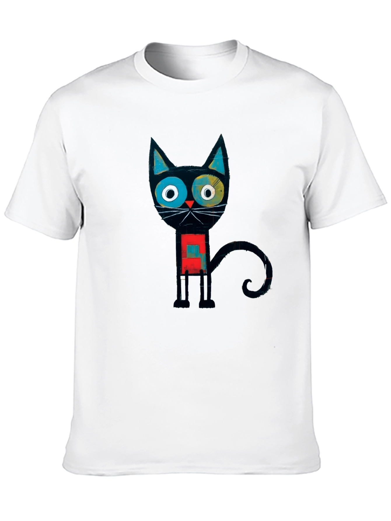 Abstract Geometric Cat Graphic Tee