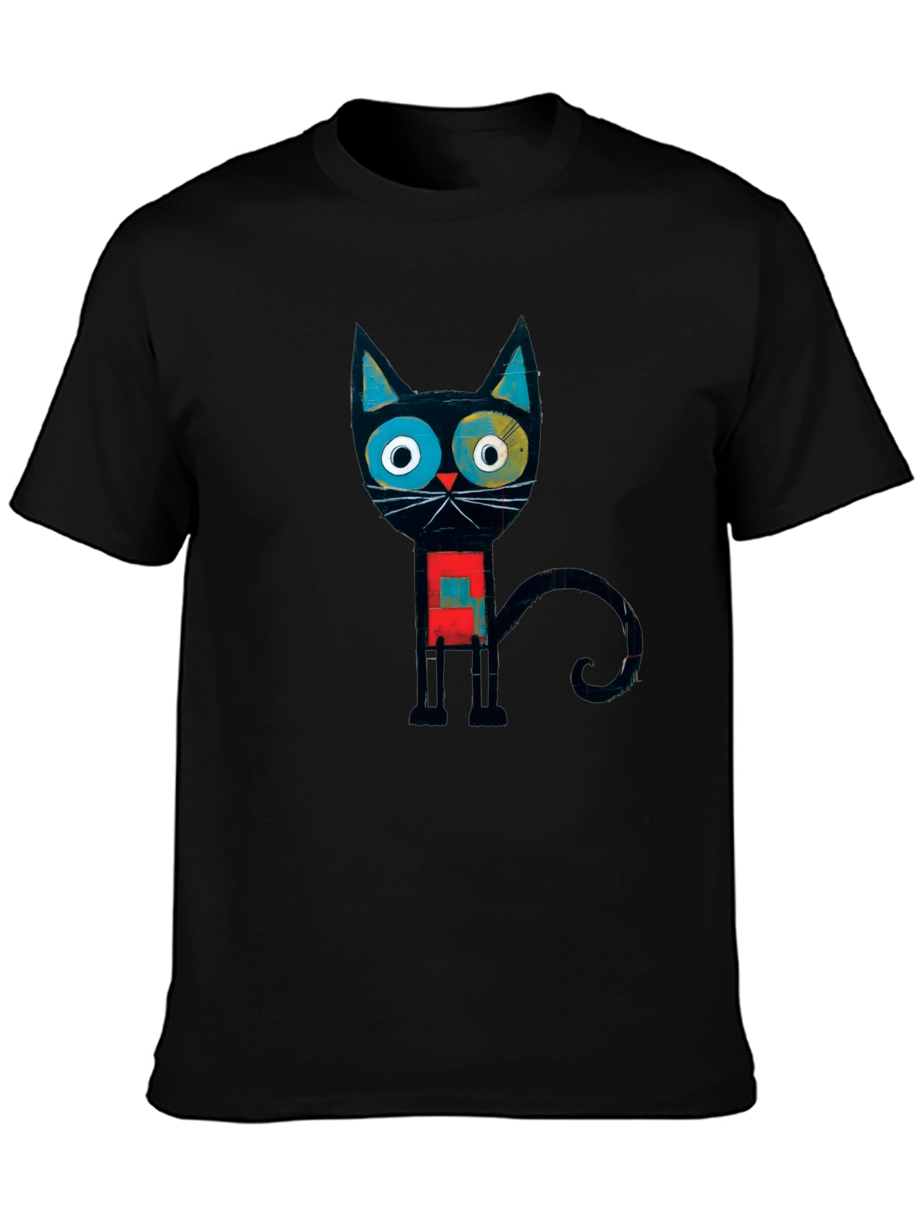 Abstract Geometric Cat Graphic Tee