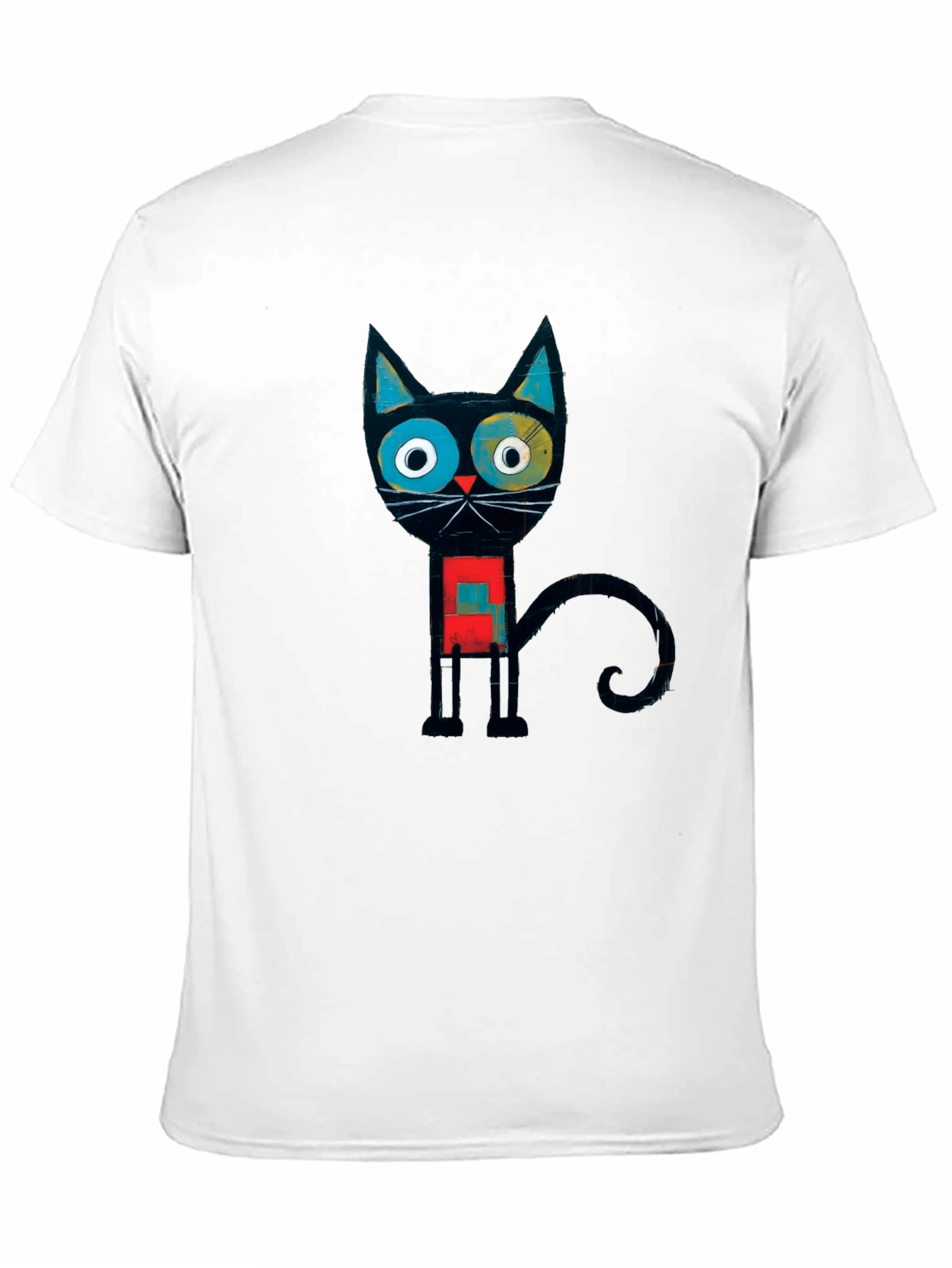 Abstract Geometric Cat Graphic Tee
