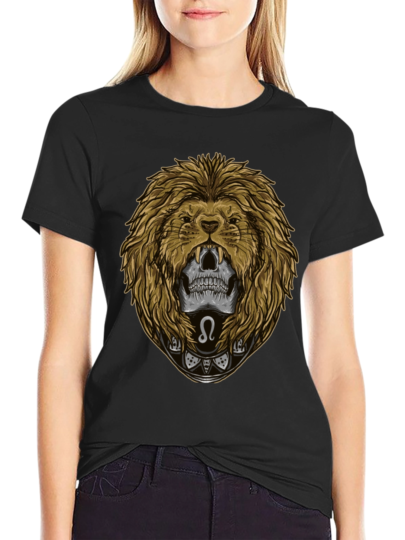 Leo Skull Graphic Tee - Zodiac Sign T-Shirt