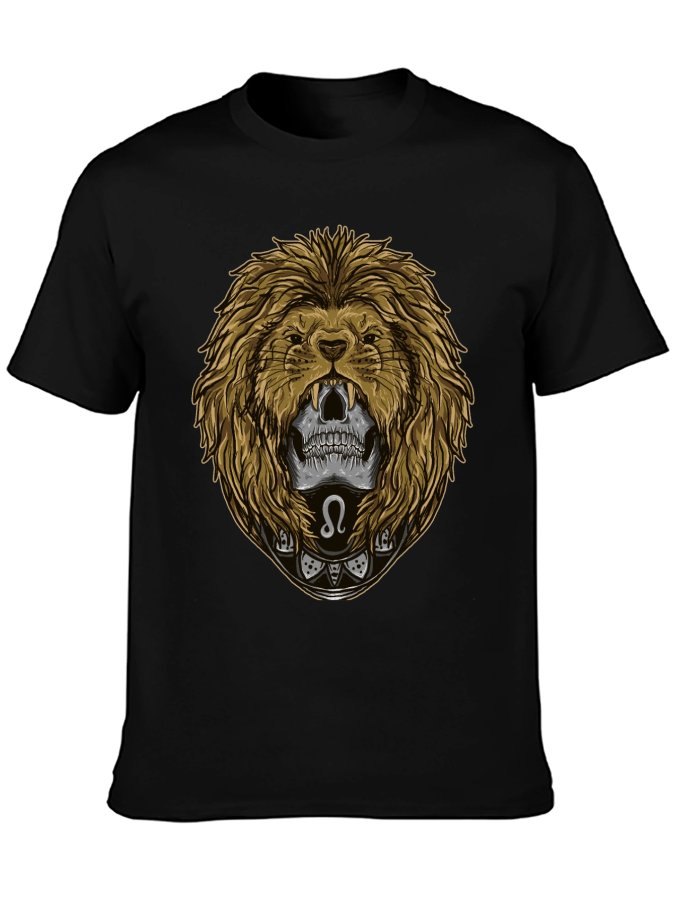Leo Skull Graphic Tee - Zodiac Sign T-Shirt