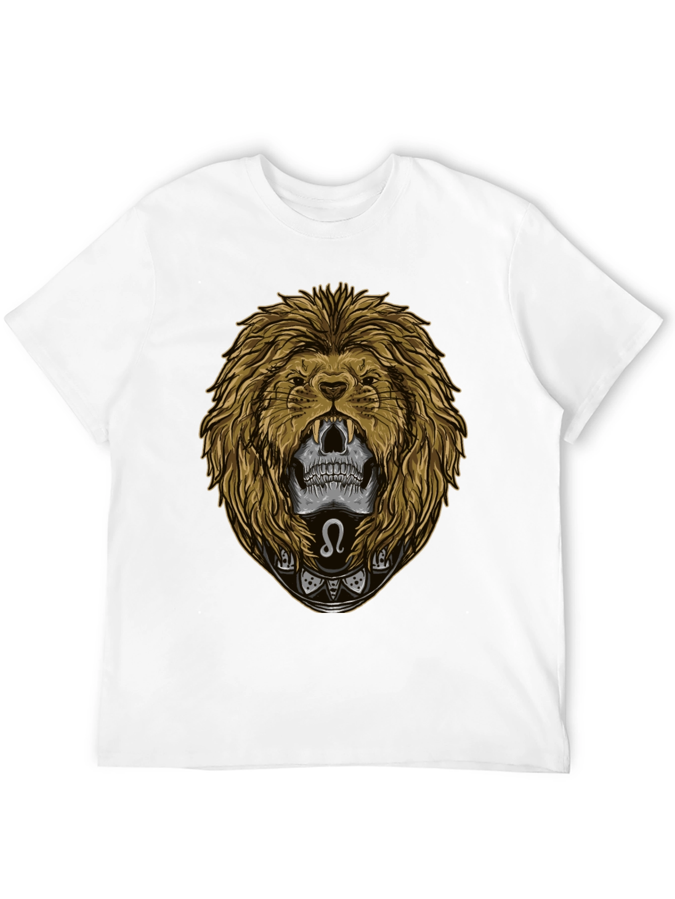 Leo Skull Graphic Tee - Zodiac Sign T-Shirt