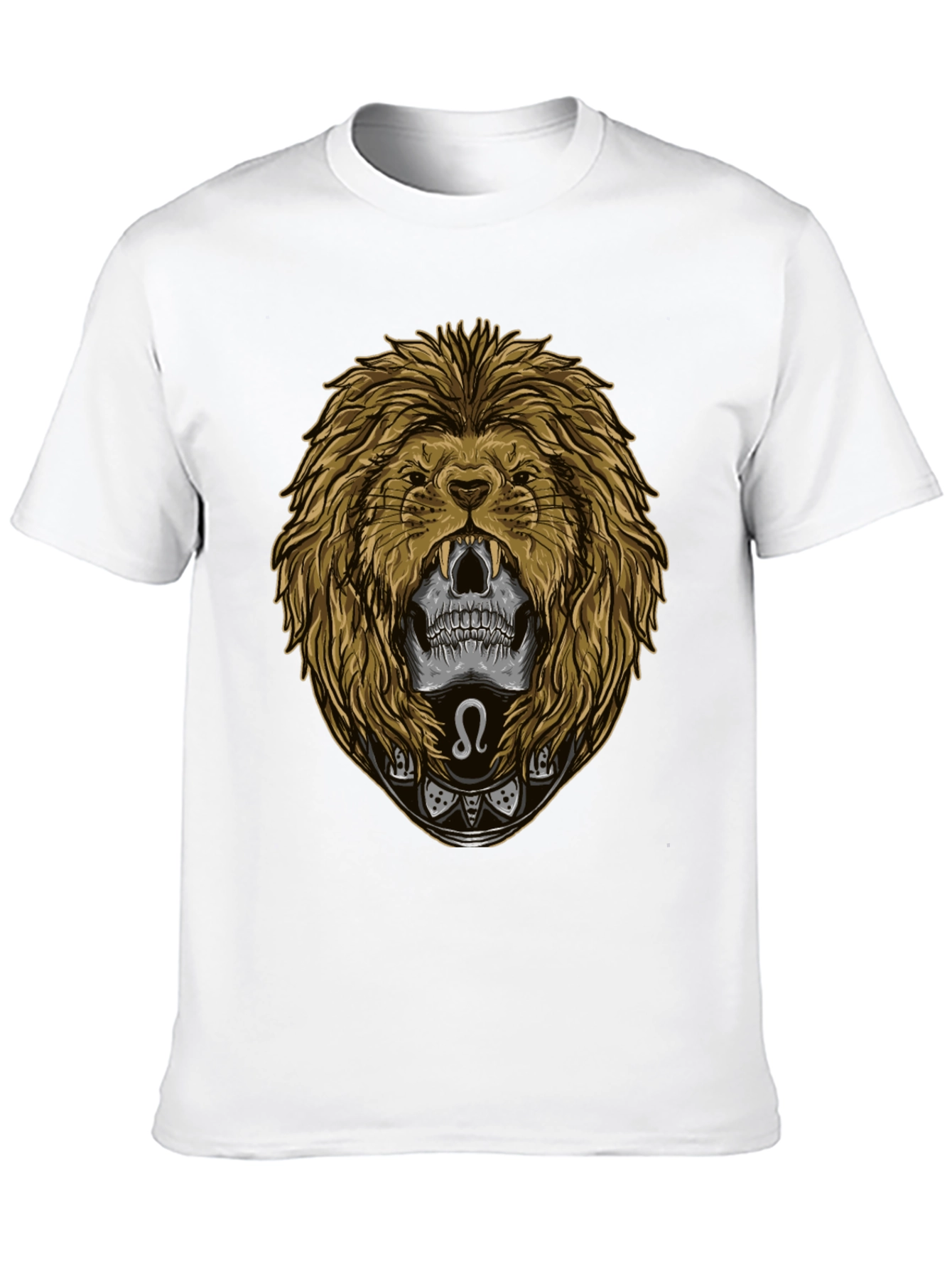 Leo Skull Graphic Tee - Zodiac Sign T-Shirt