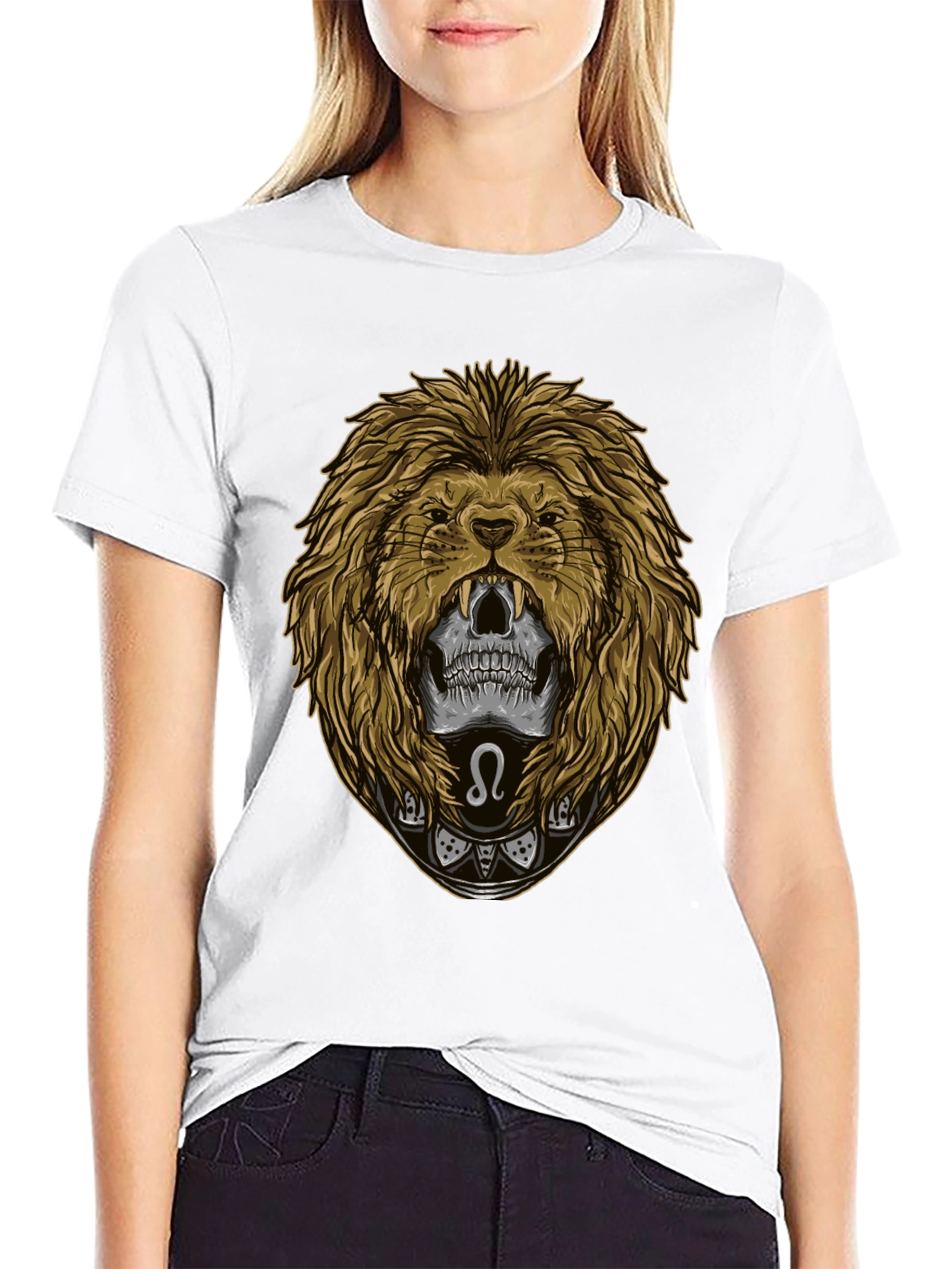 Leo Skull Graphic Tee - Zodiac Sign T-Shirt