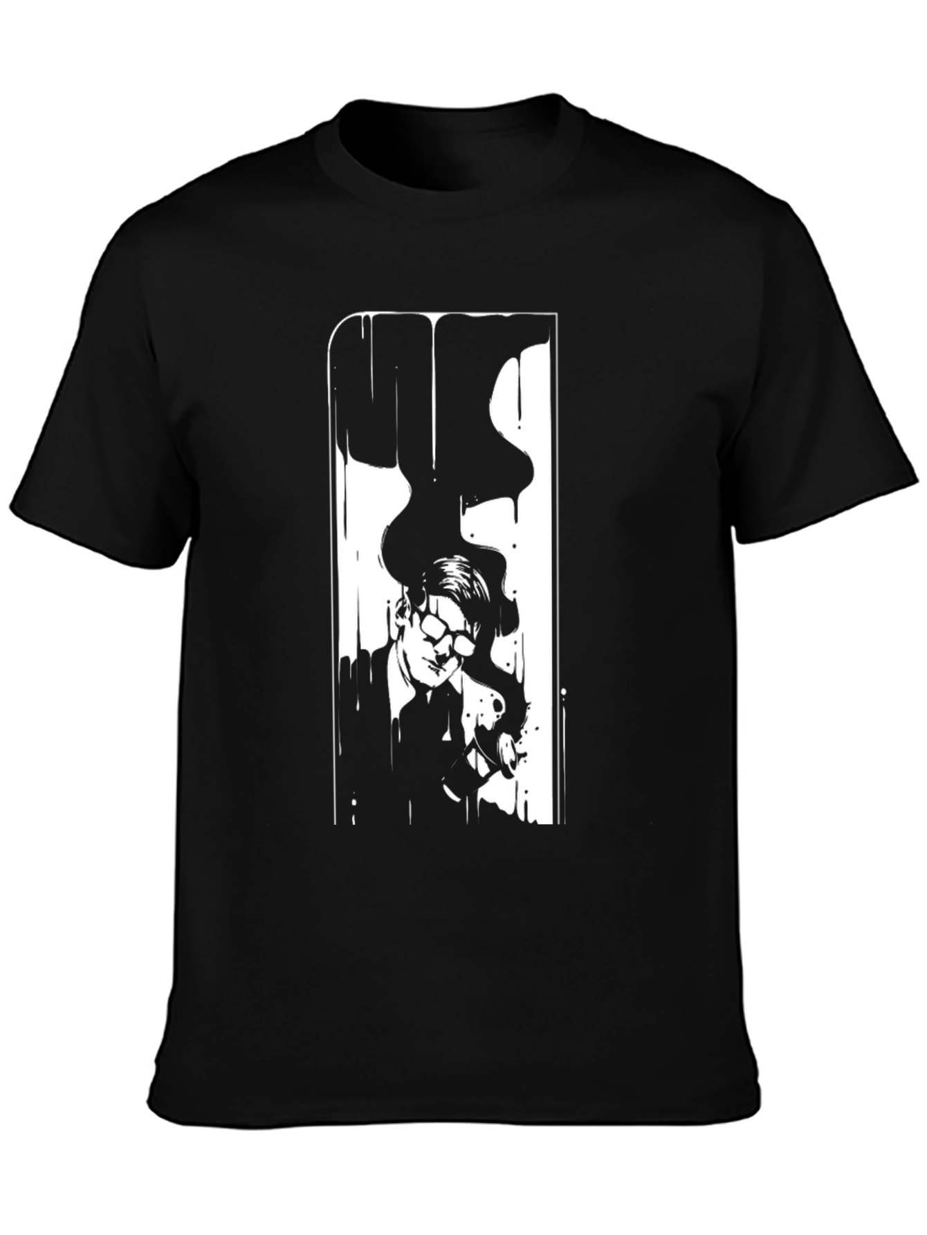 Stylish Black Graphic Tee - The Man and Dragon