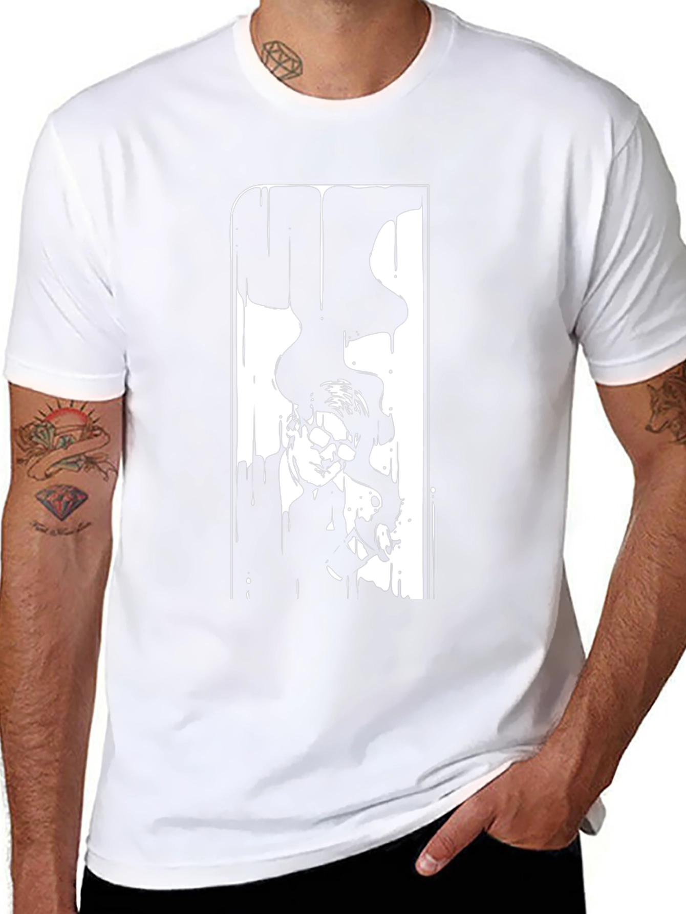 Stylish Black Graphic Tee - The Man and Dragon
