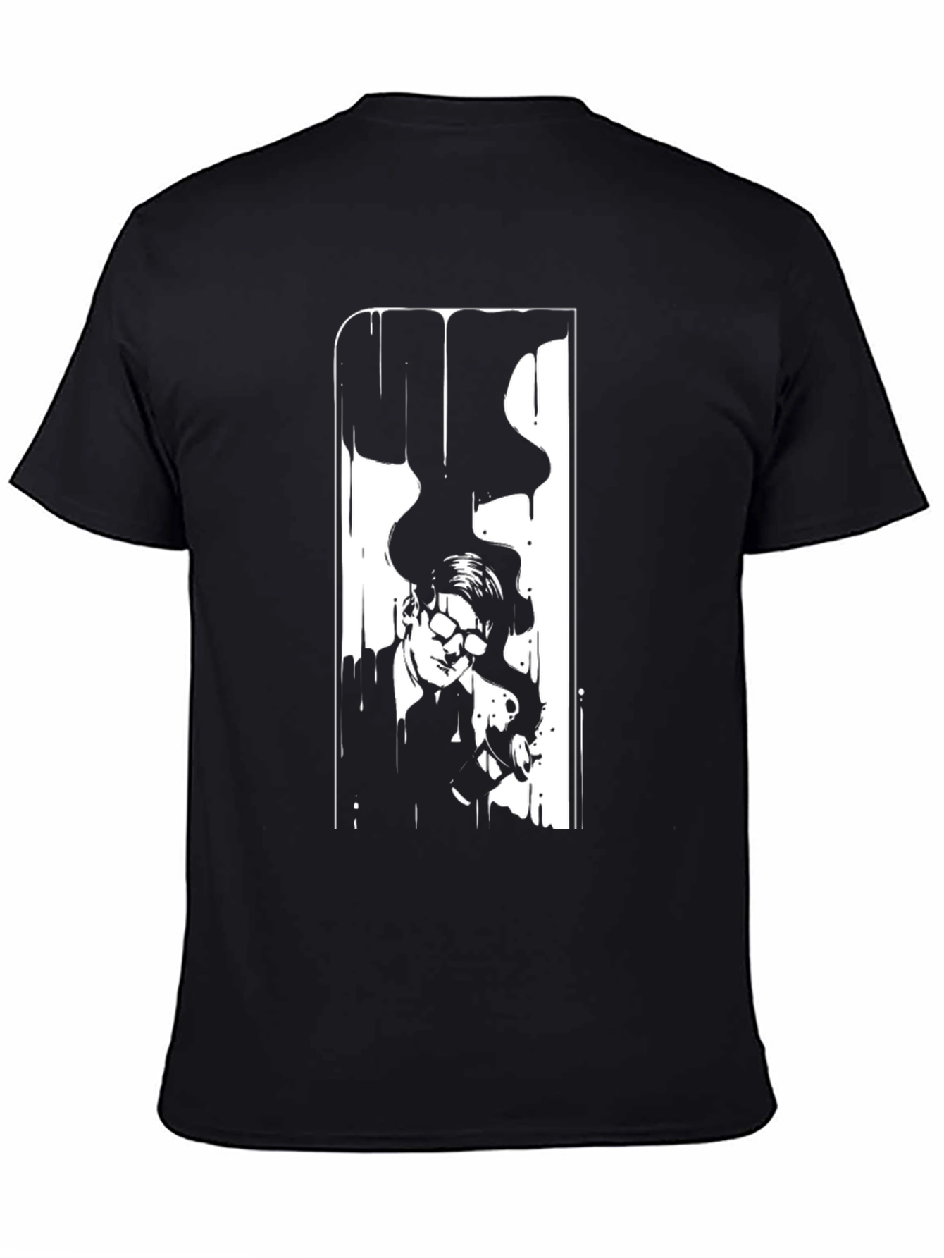 Stylish Black Graphic Tee - The Man and Dragon