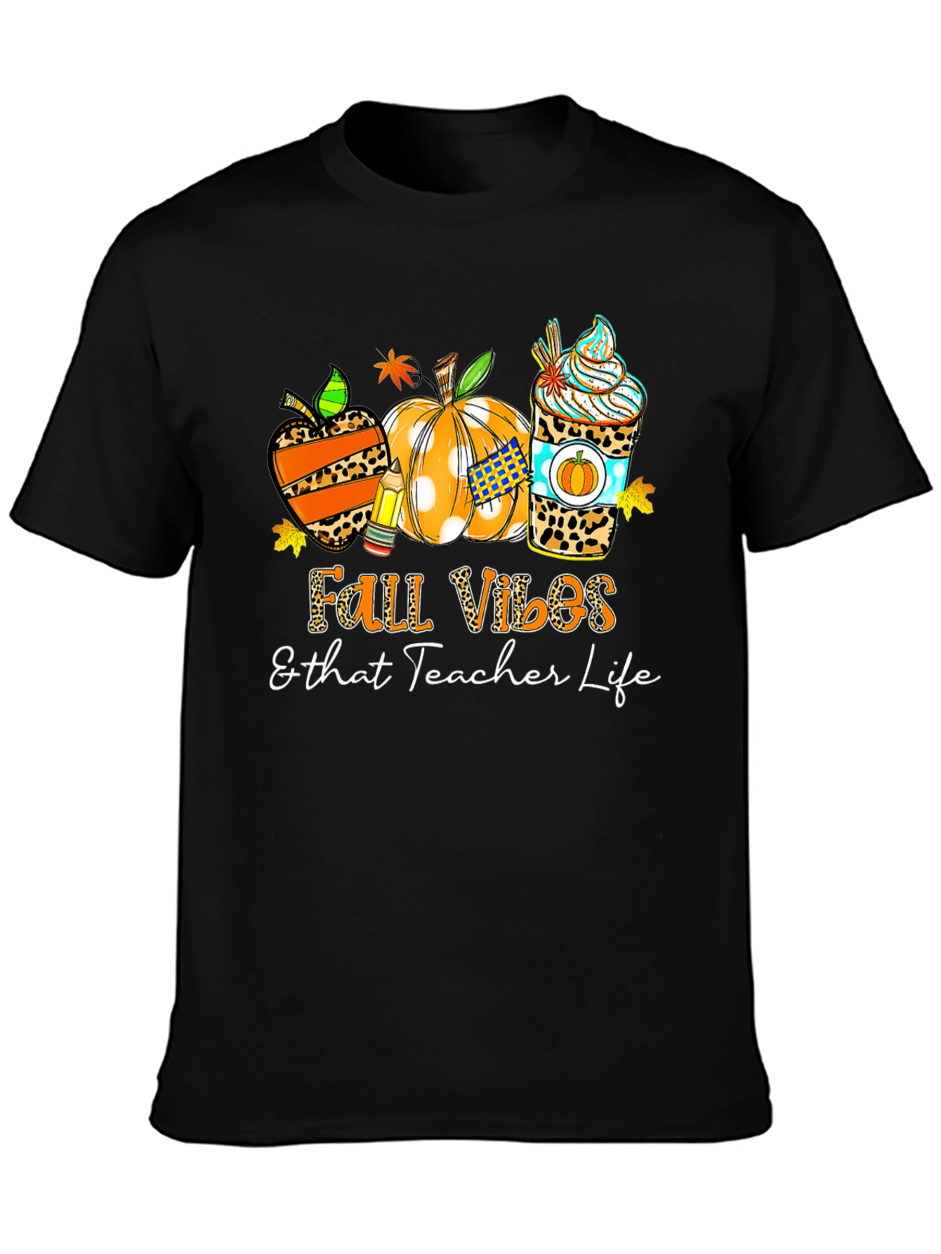 Fall Vibes Teacher Life Graphic Tee
