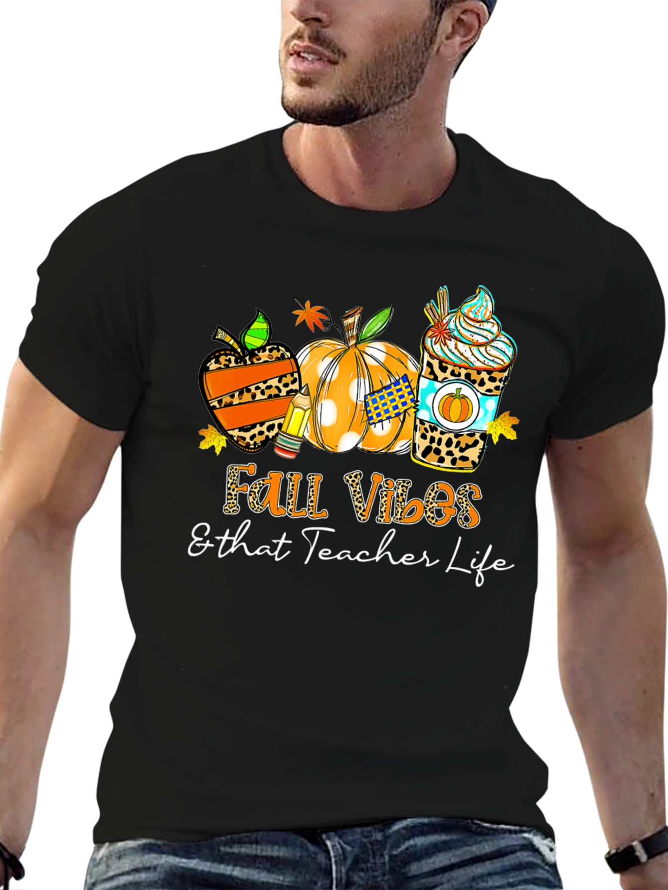 Fall Vibes Teacher Life Graphic Tee