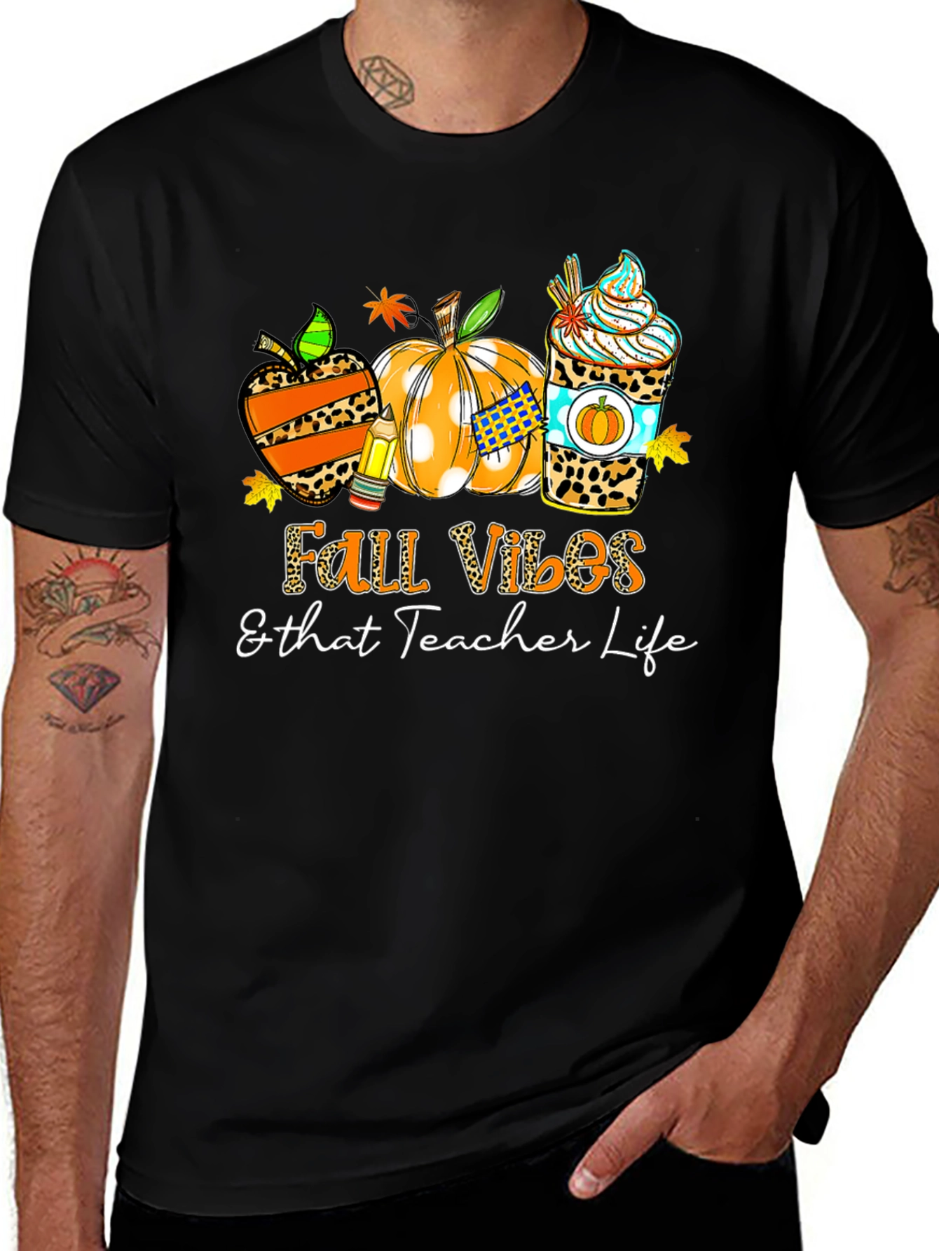 Fall Vibes Teacher Life Graphic Tee