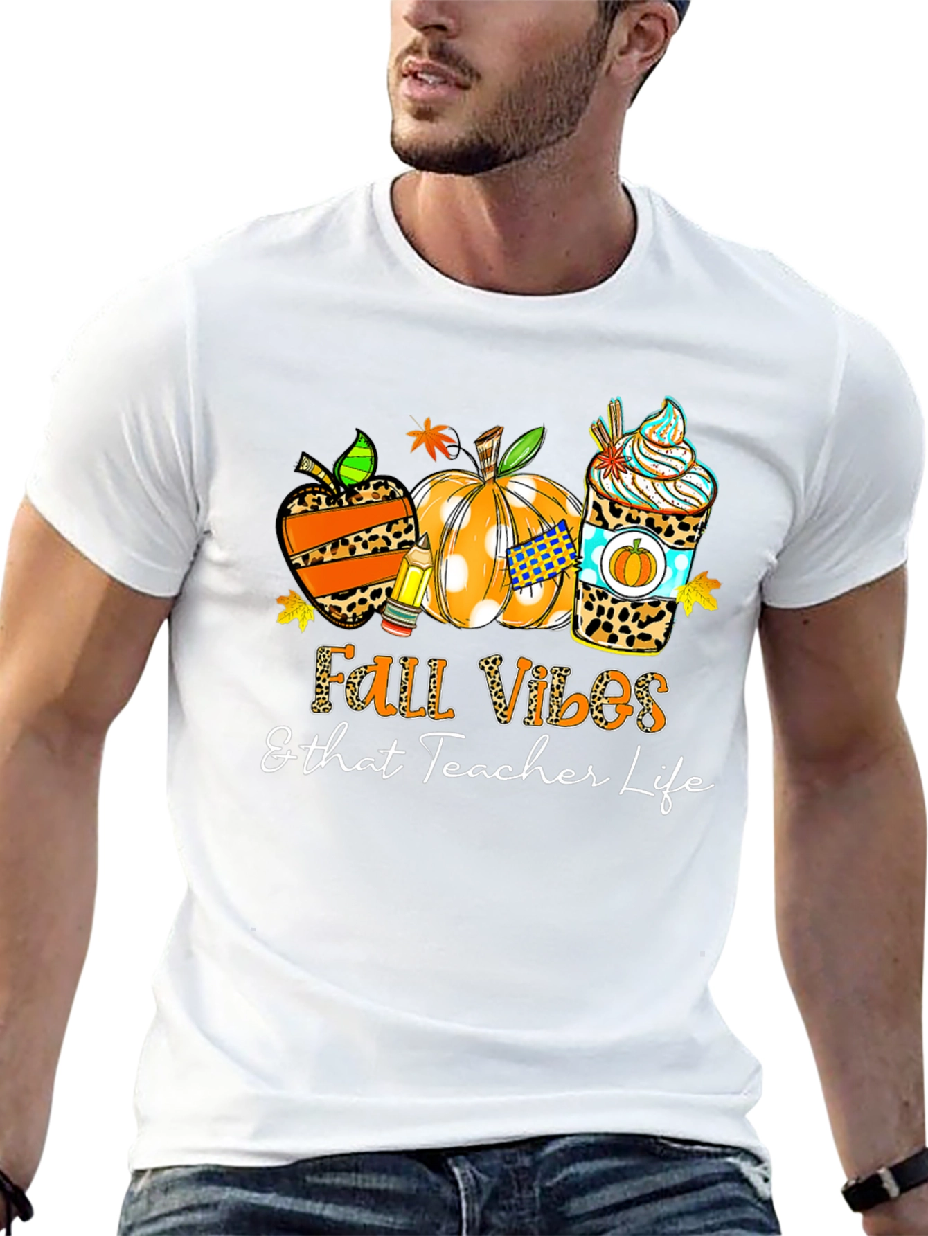 Fall Vibes Teacher Life Graphic Tee