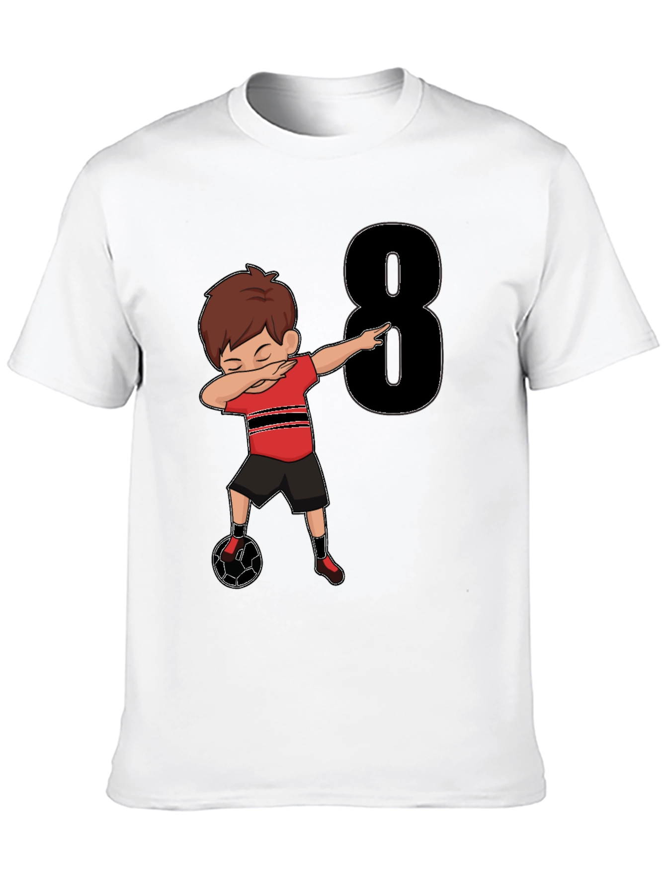 Boys 8th Birthday Soccer Dab T-Shirt