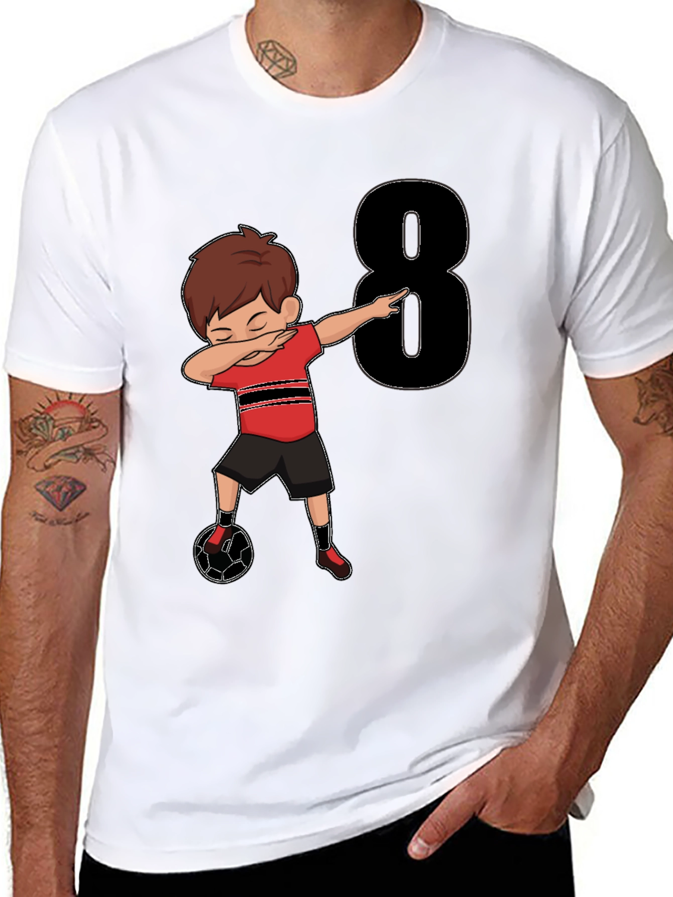 Boys 8th Birthday Soccer Dab T-Shirt