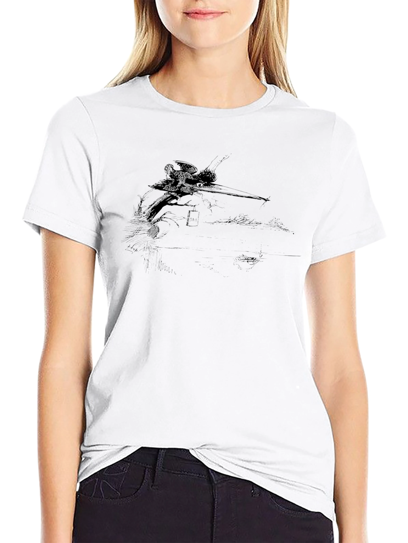 Sketch Art Black T-Shirt - Mens Casual Tee