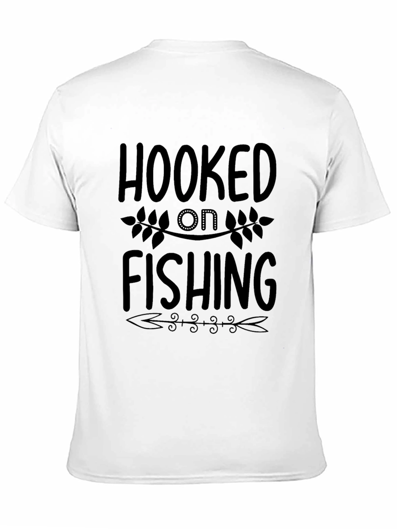 Hooked On Fishing Black Graphic Tee