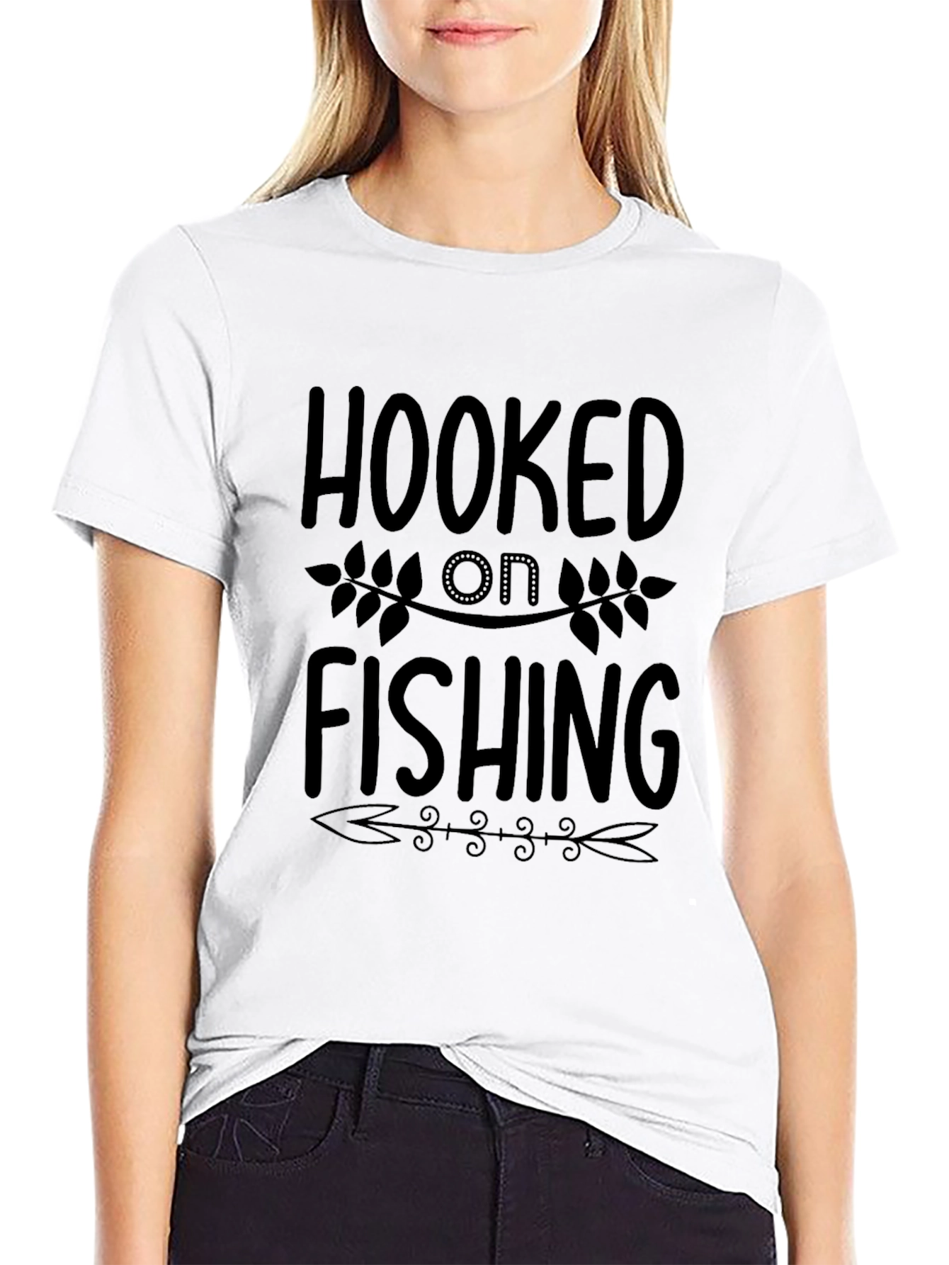 Hooked On Fishing Black Graphic Tee