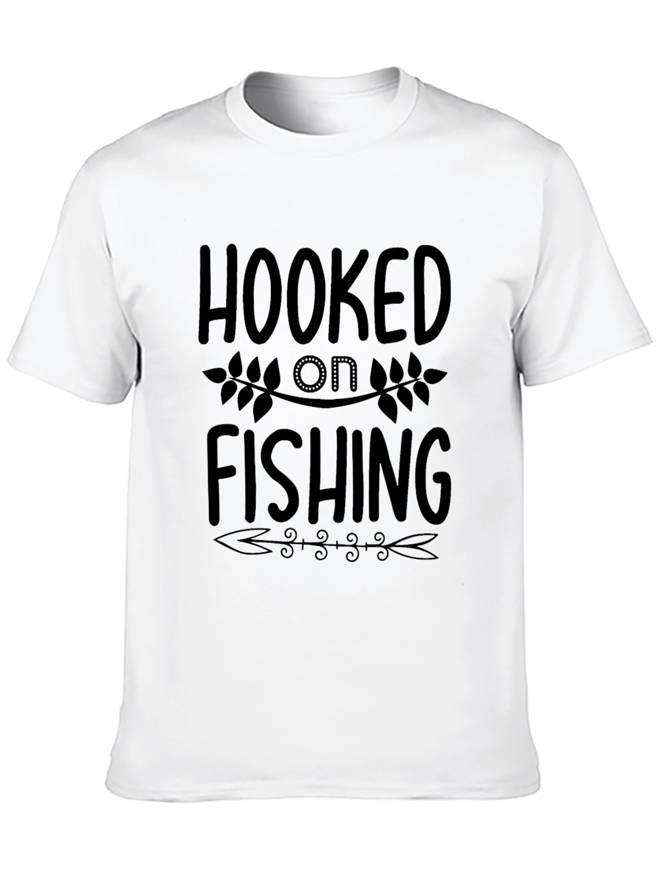 Hooked On Fishing Black Graphic Tee