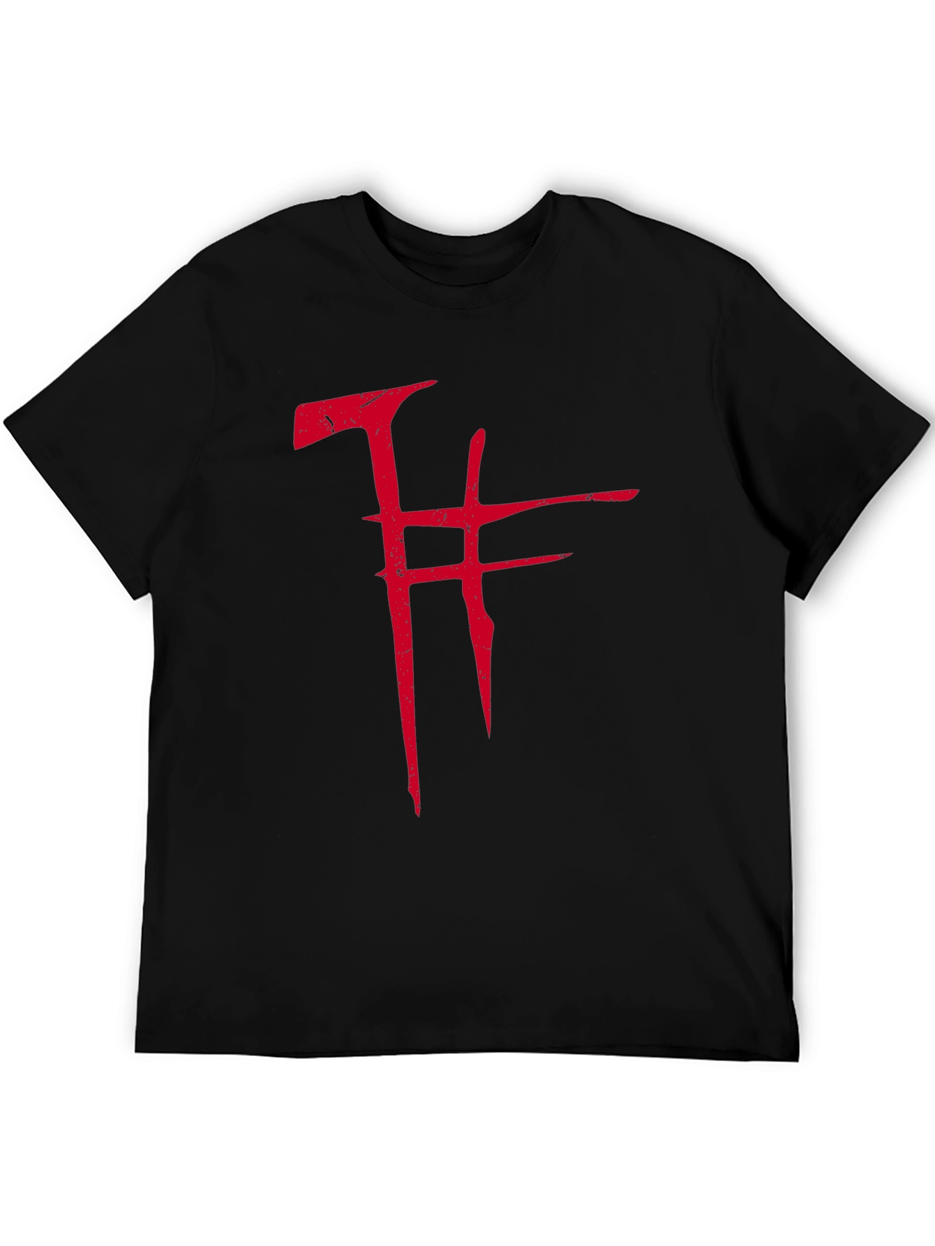 Red Symbol Black T-Shirt - Edgy Streetwear Style