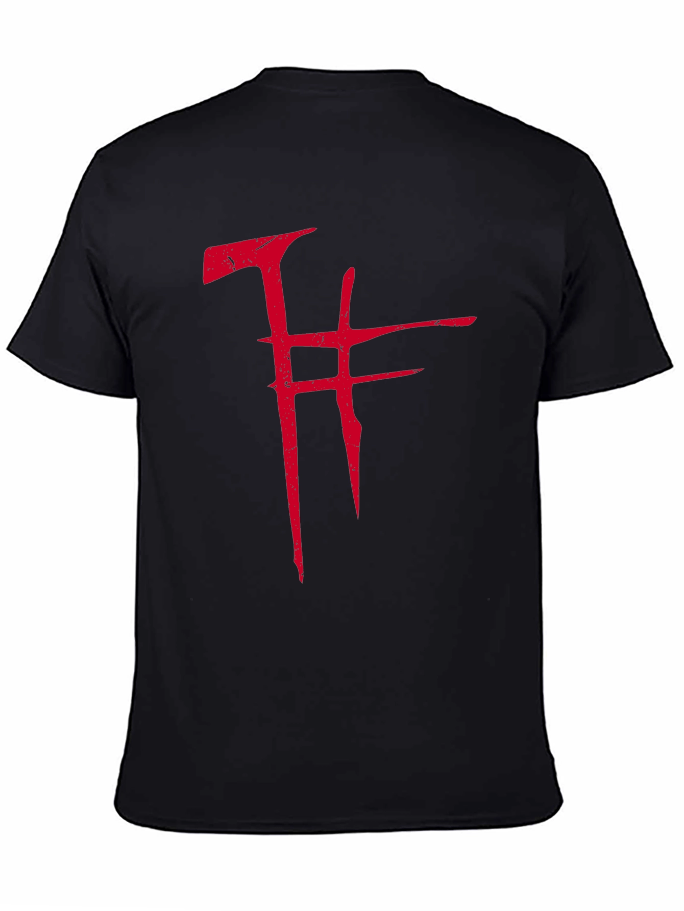 Red Symbol Black T-Shirt - Edgy Streetwear Style