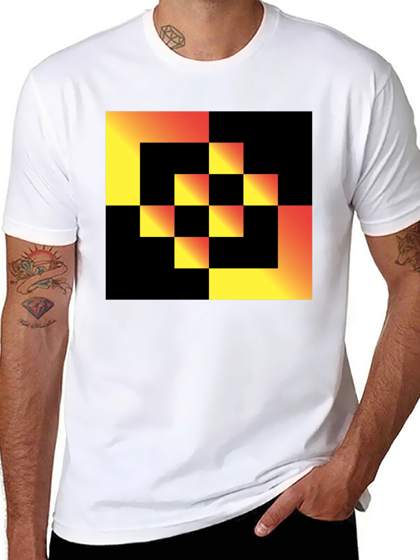 Geometric Gradient Square T-Shirt
