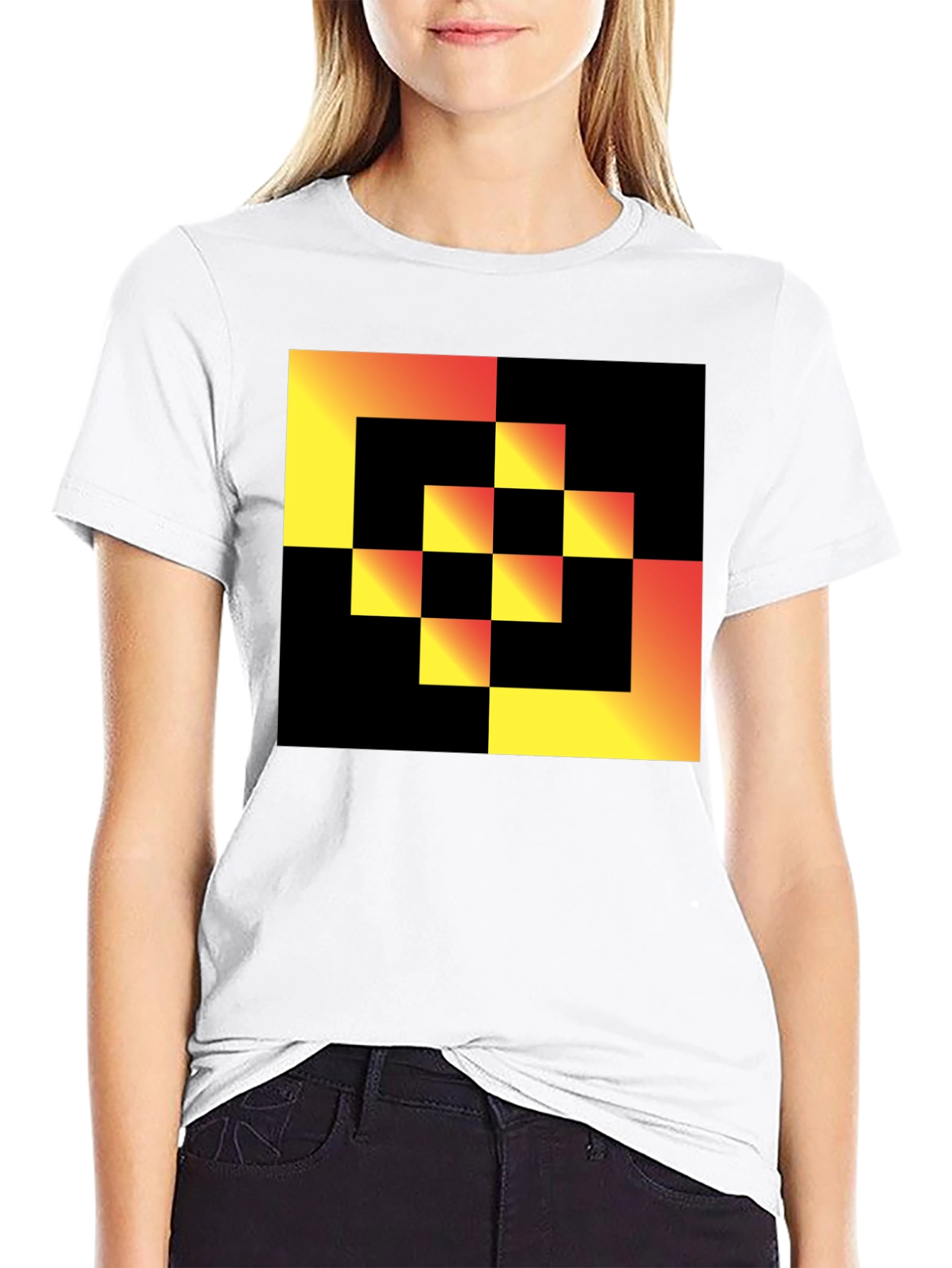 Geometric Gradient Square T-Shirt