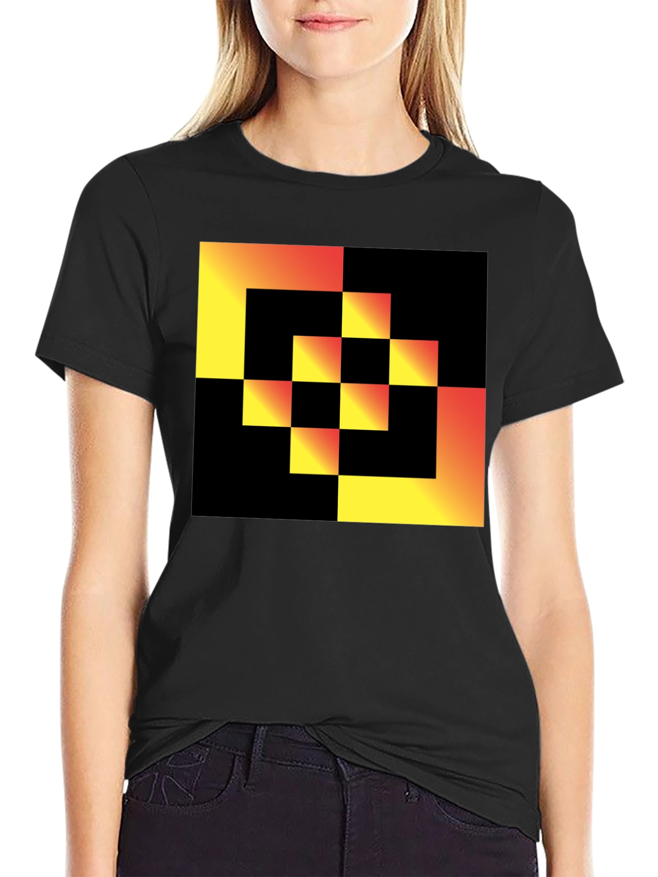 Geometric Gradient Square T-Shirt