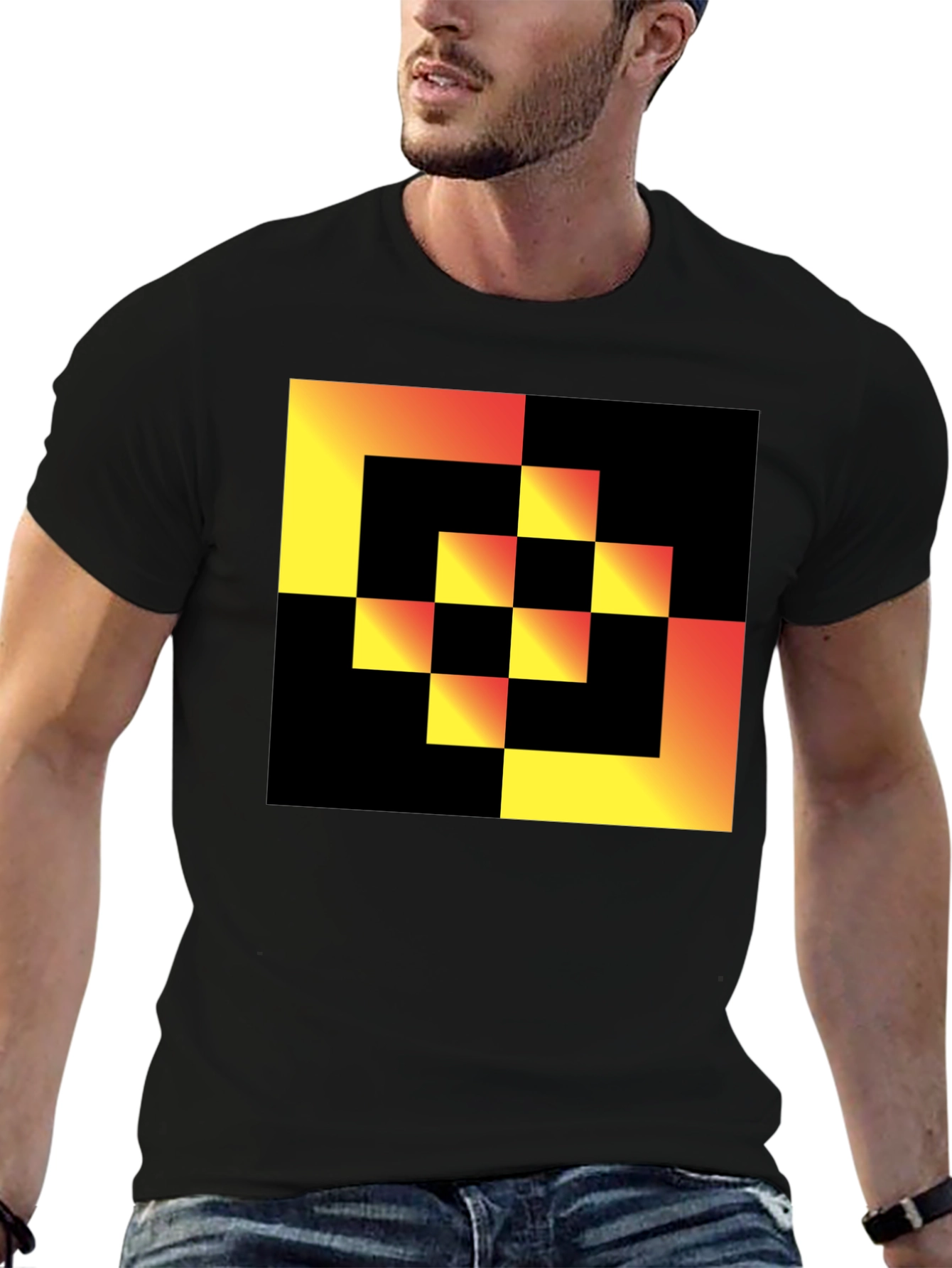 Geometric Gradient Square T-Shirt