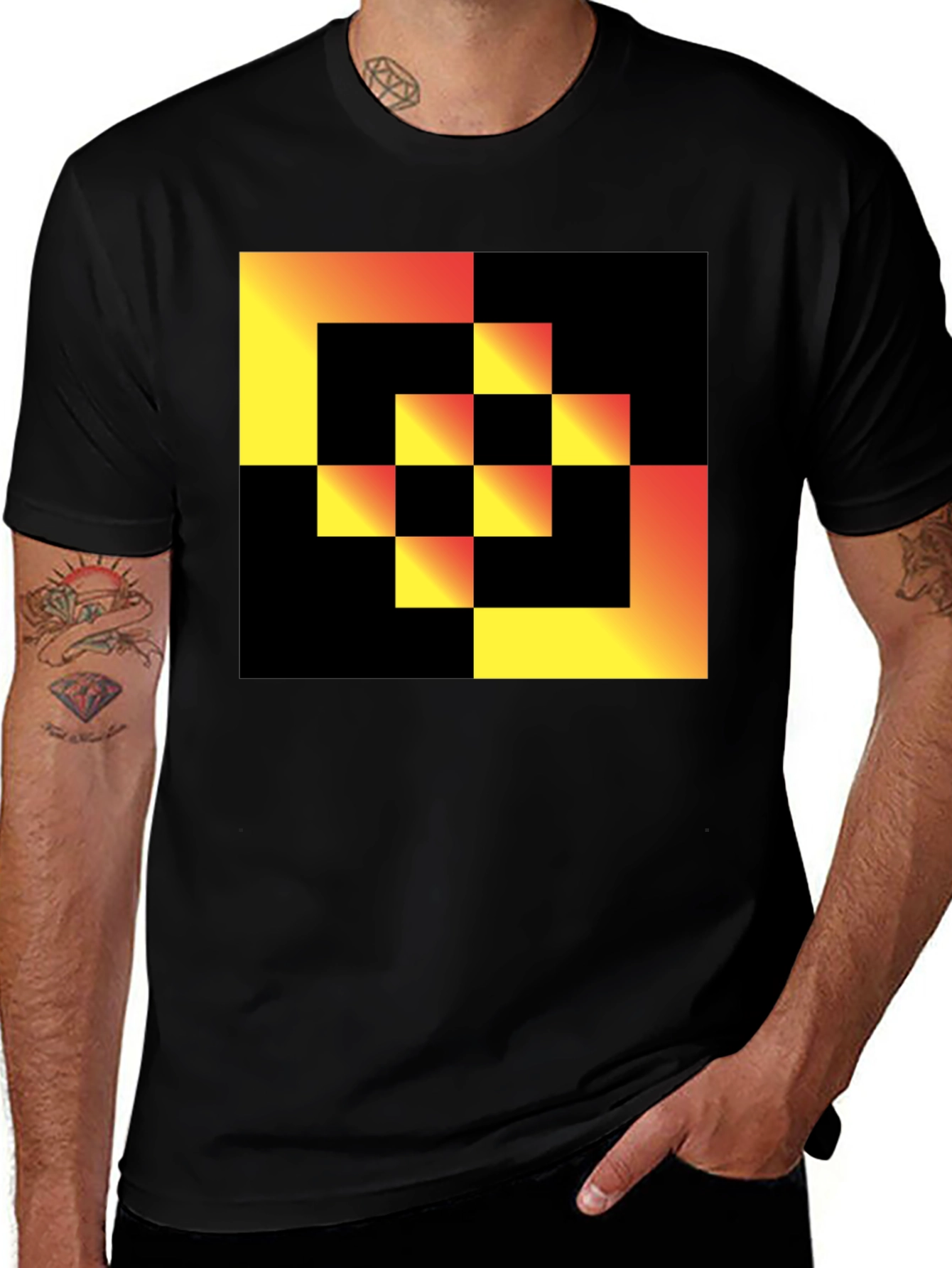 Geometric Gradient Square T-Shirt