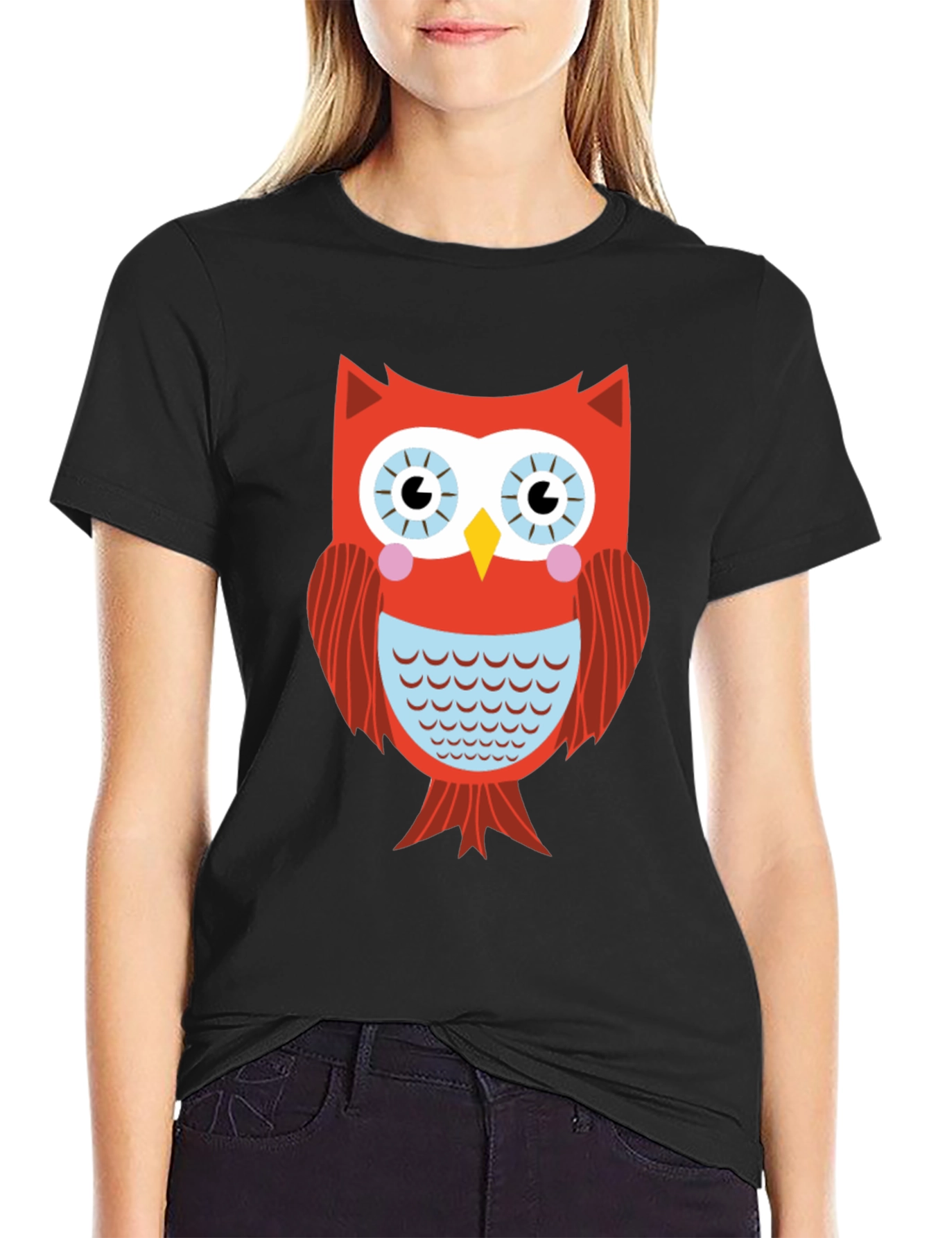 Cool Owl Graphic Black T-Shirt