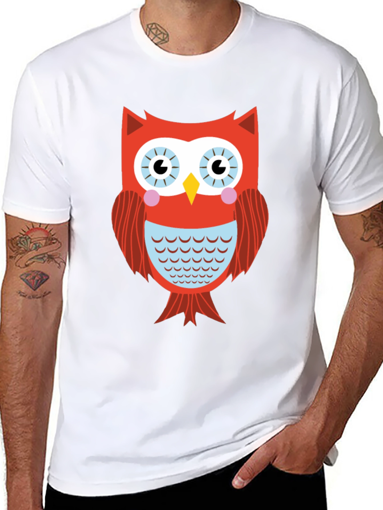 Cool Owl Graphic Black T-Shirt