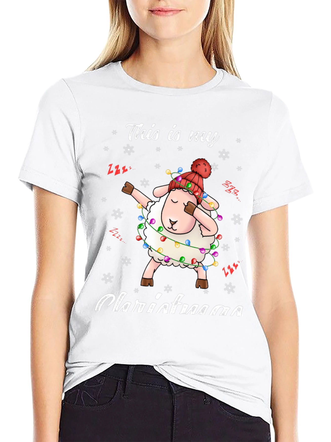 Funny Christmas Sheep Dab T-Shirt