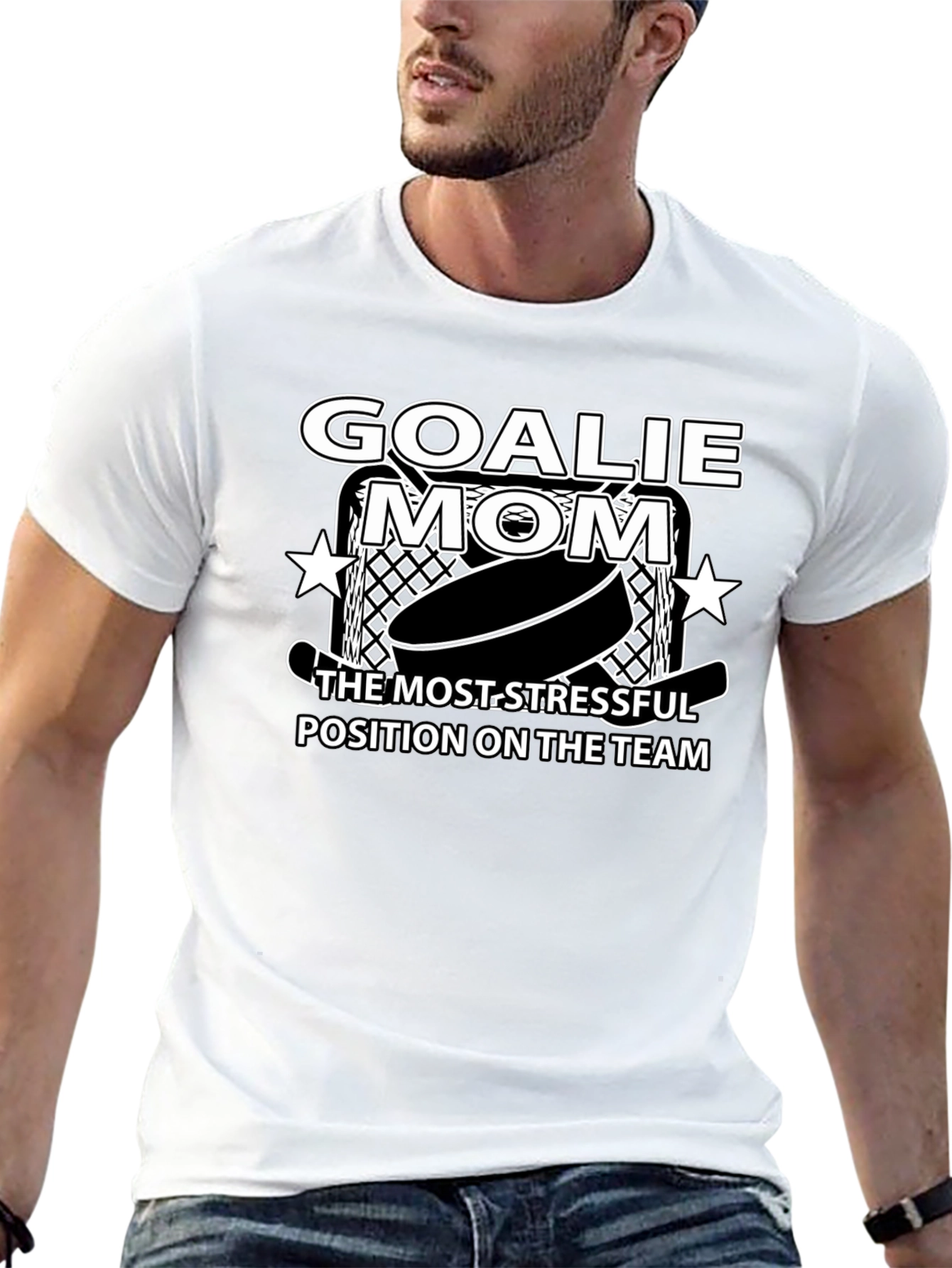 Goalie Mom T-Shirt - Most Stressful Position Tee