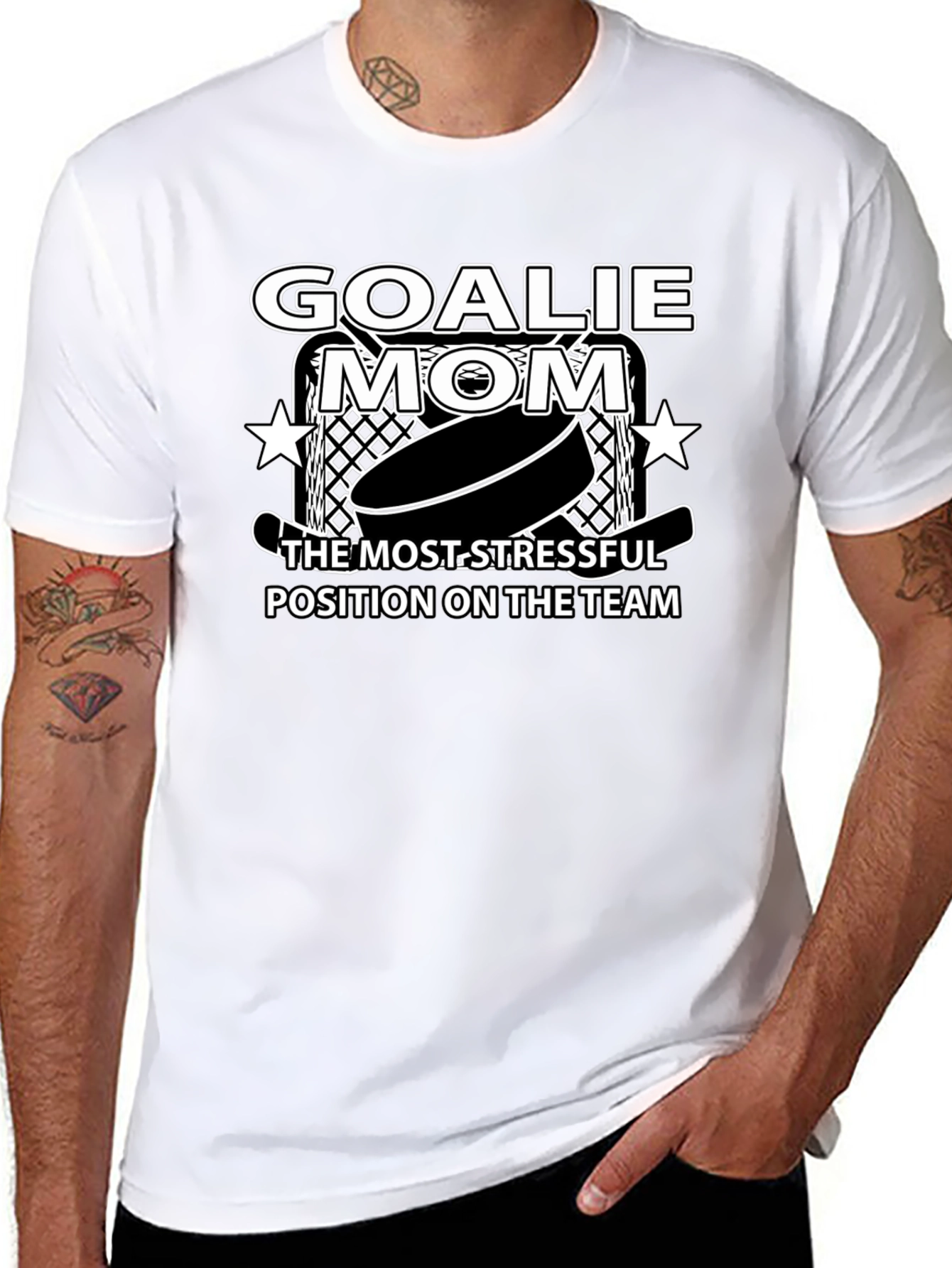 Goalie Mom T-Shirt - Most Stressful Position Tee
