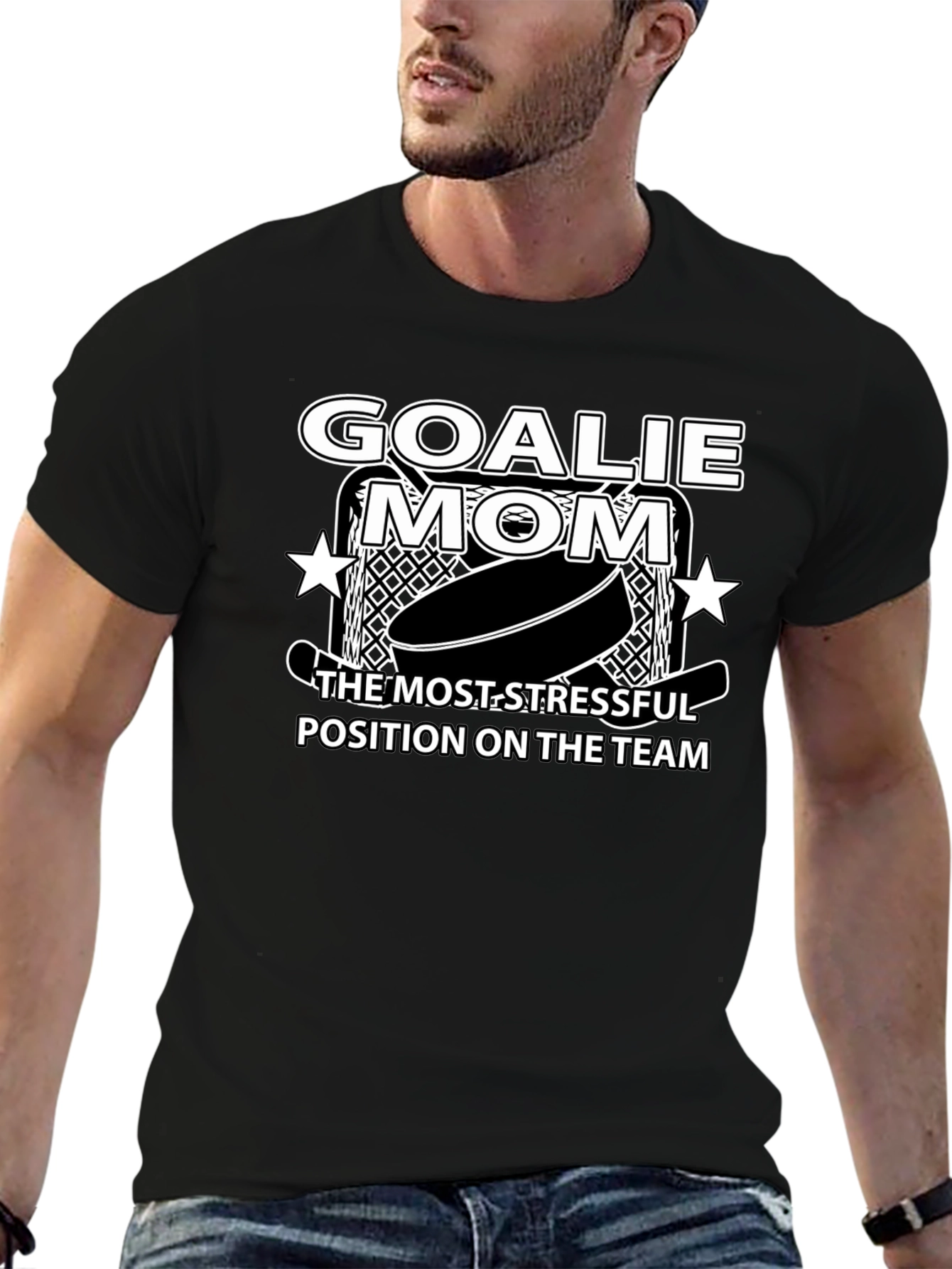 Goalie Mom T-Shirt - Most Stressful Position Tee