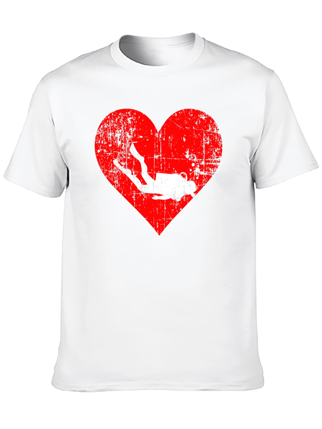 Diving Heart Graphic Tee - Scuba Diver Love Shirt