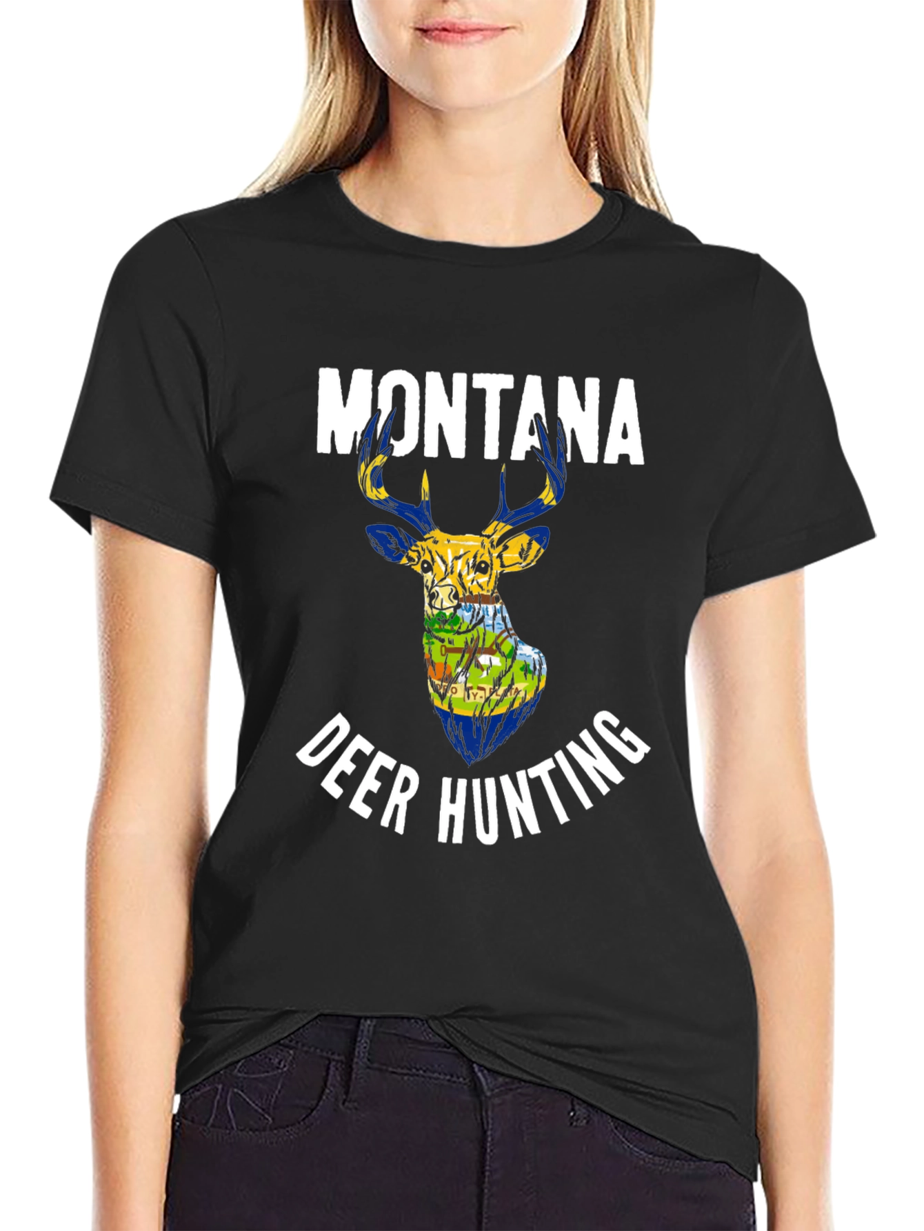 Montana Deer Hunting Graphic T-Shirt