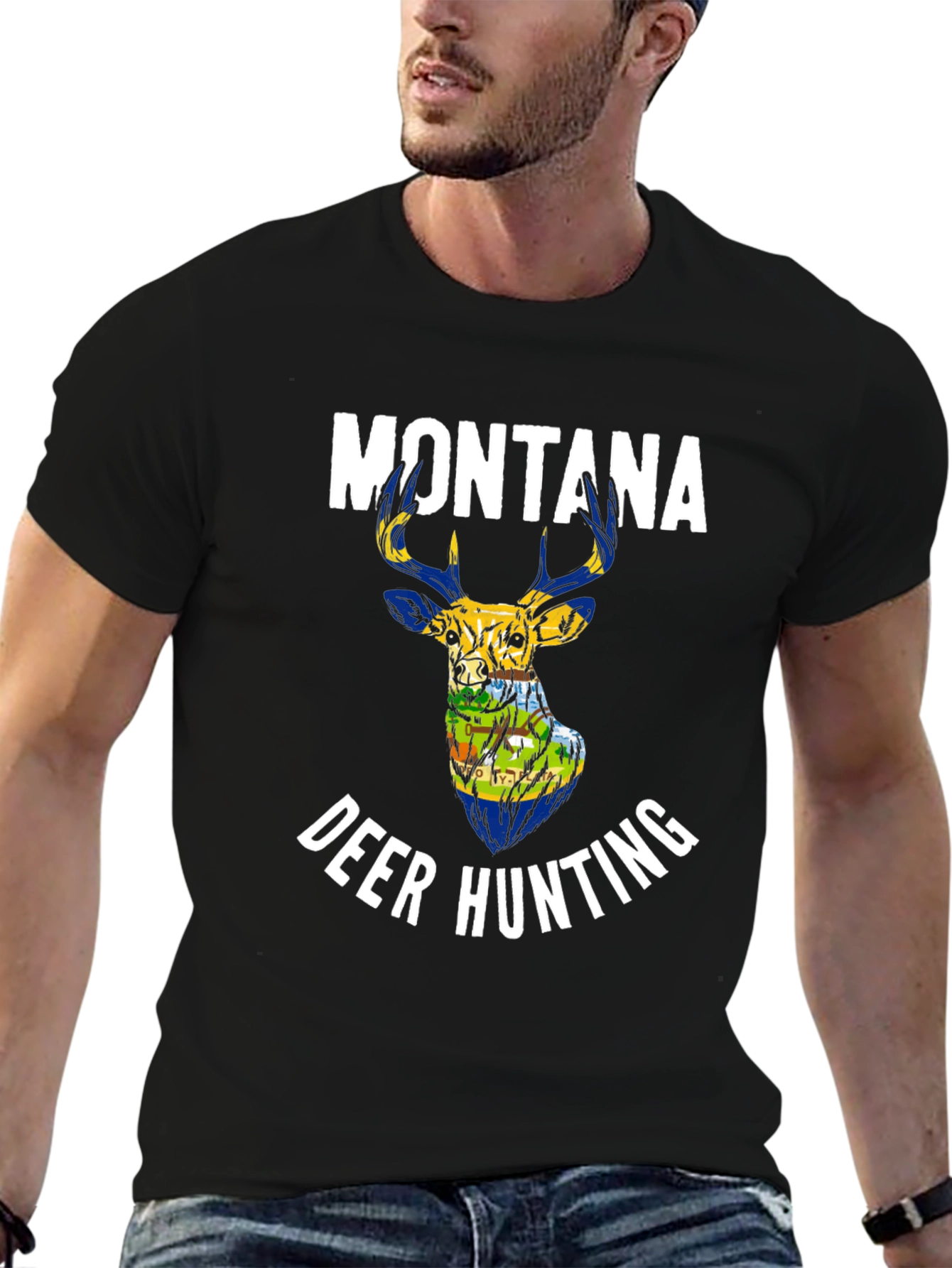 Montana Deer Hunting Graphic T-Shirt