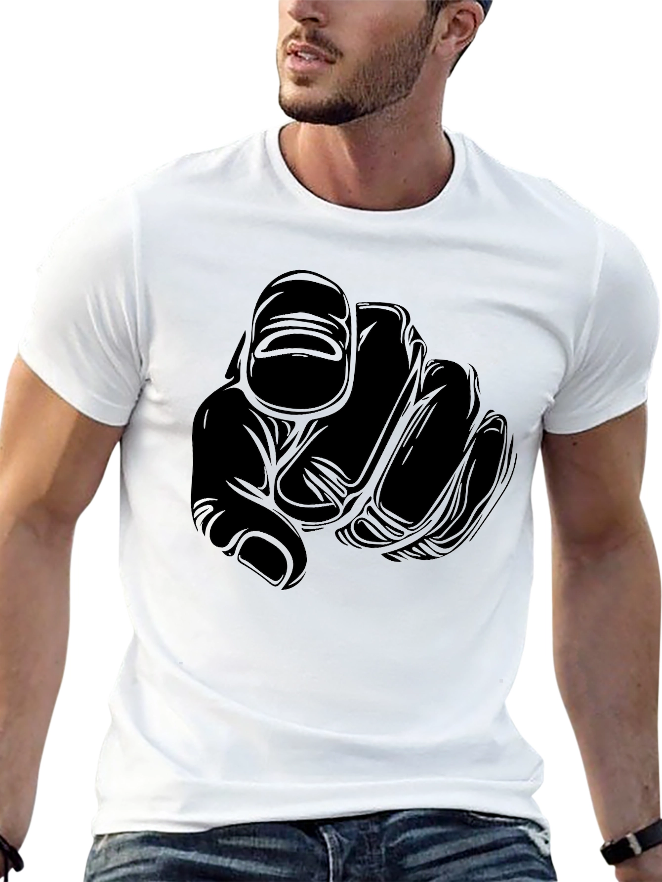 Pointing Finger Graphic Tee - Bold Statement Style