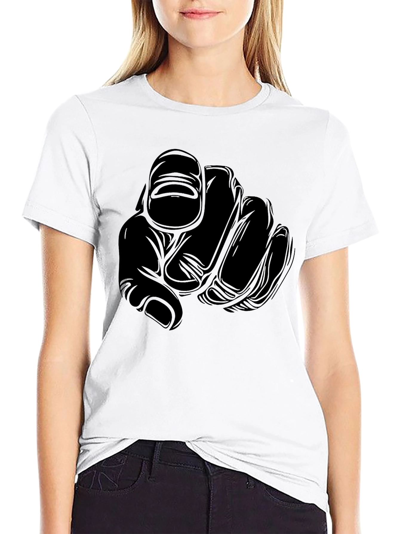 Pointing Finger Graphic Tee - Bold Statement Style